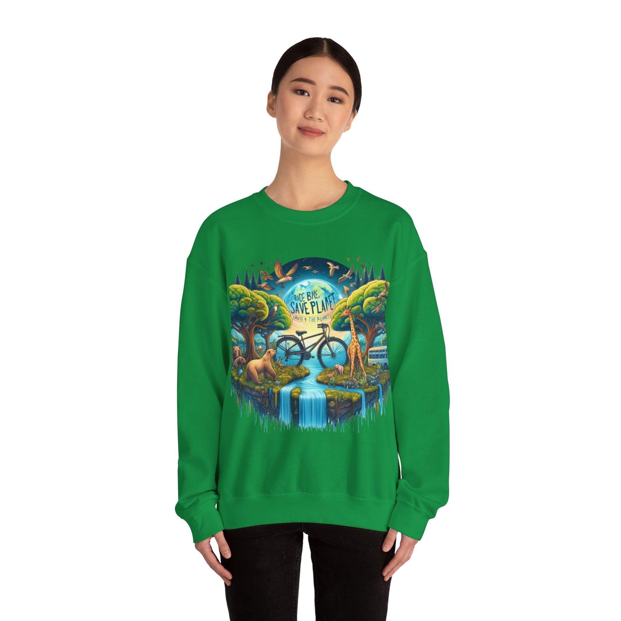 Pedal for the Planet: Eco-Friendly Ride Bike, Save Planet Sweatshirt