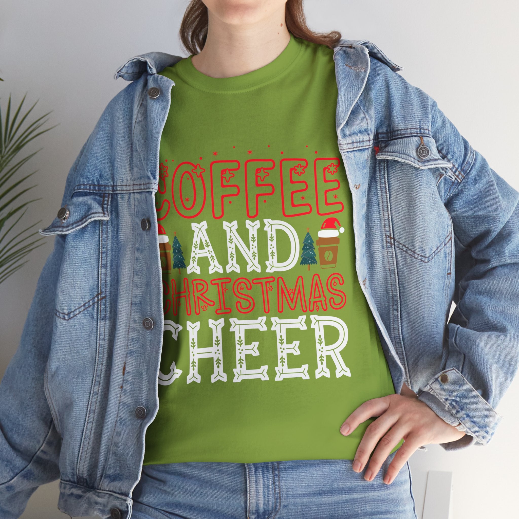 Coffee and Christmas Cheer Tee: Festive Holiday Shirt"