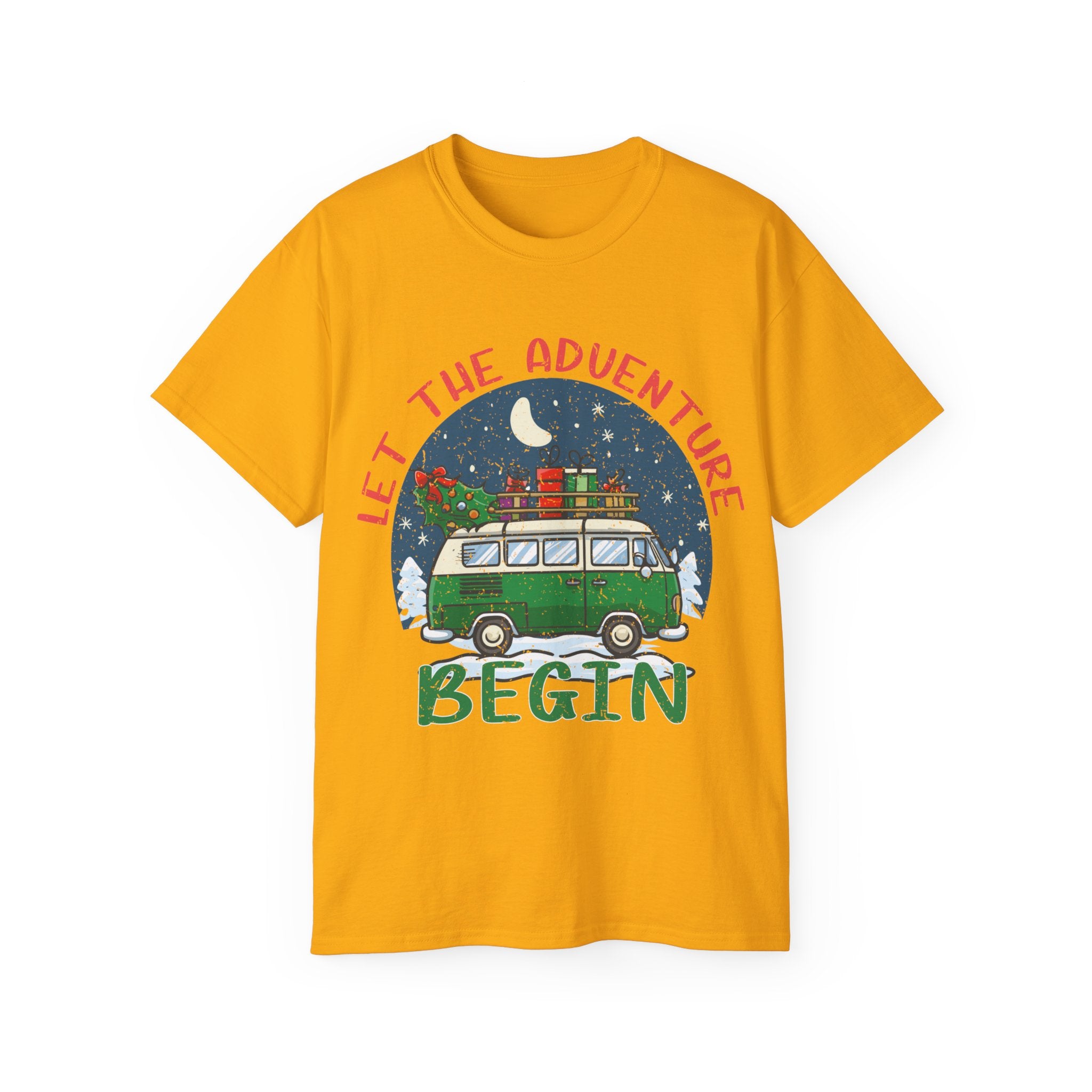 Let the Adventure Begin Christmas T-Shirt - Festive Holiday Apparel