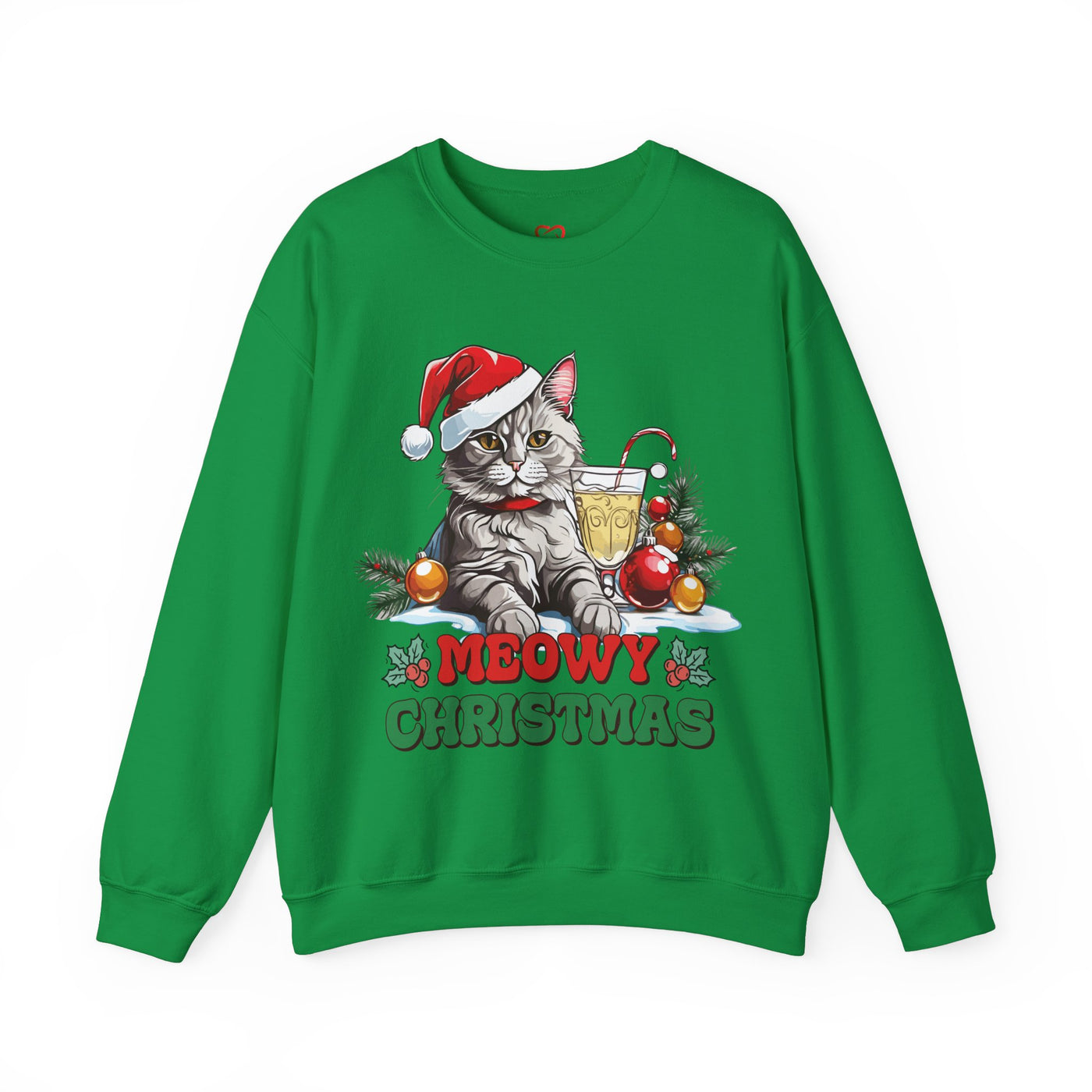 Meowy Christmas Sweatshirt: Festive Feline Holiday Apparel