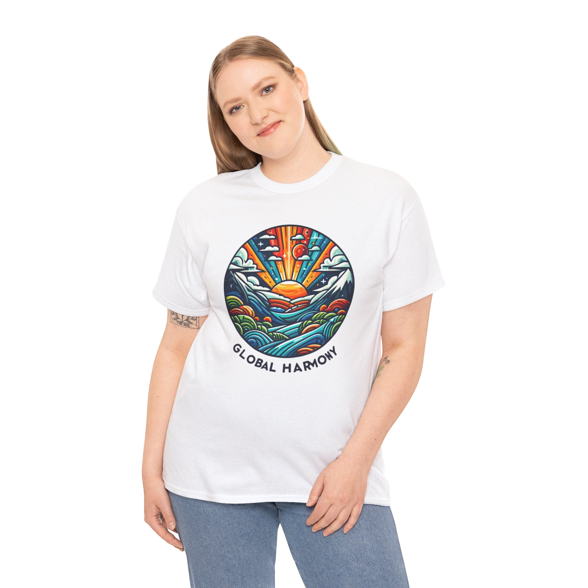 World Harmony T-Shirt: Spread Peace & Unity with Global-Inspired Design"