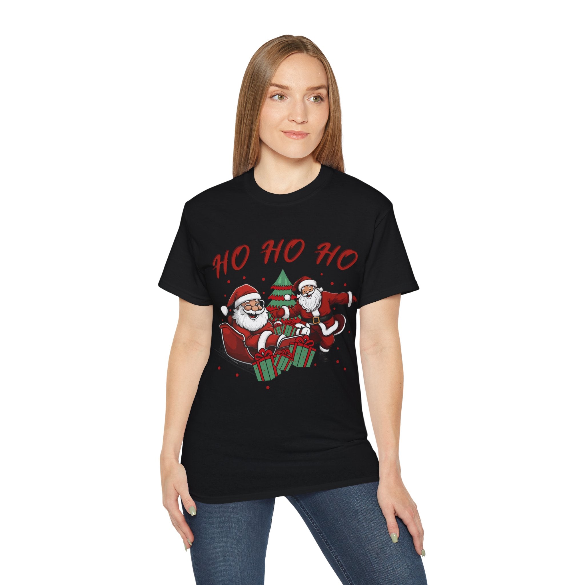 Festive 'Ho Ho Ho' Christmas T-Shirt - Spread Holiday Cheer