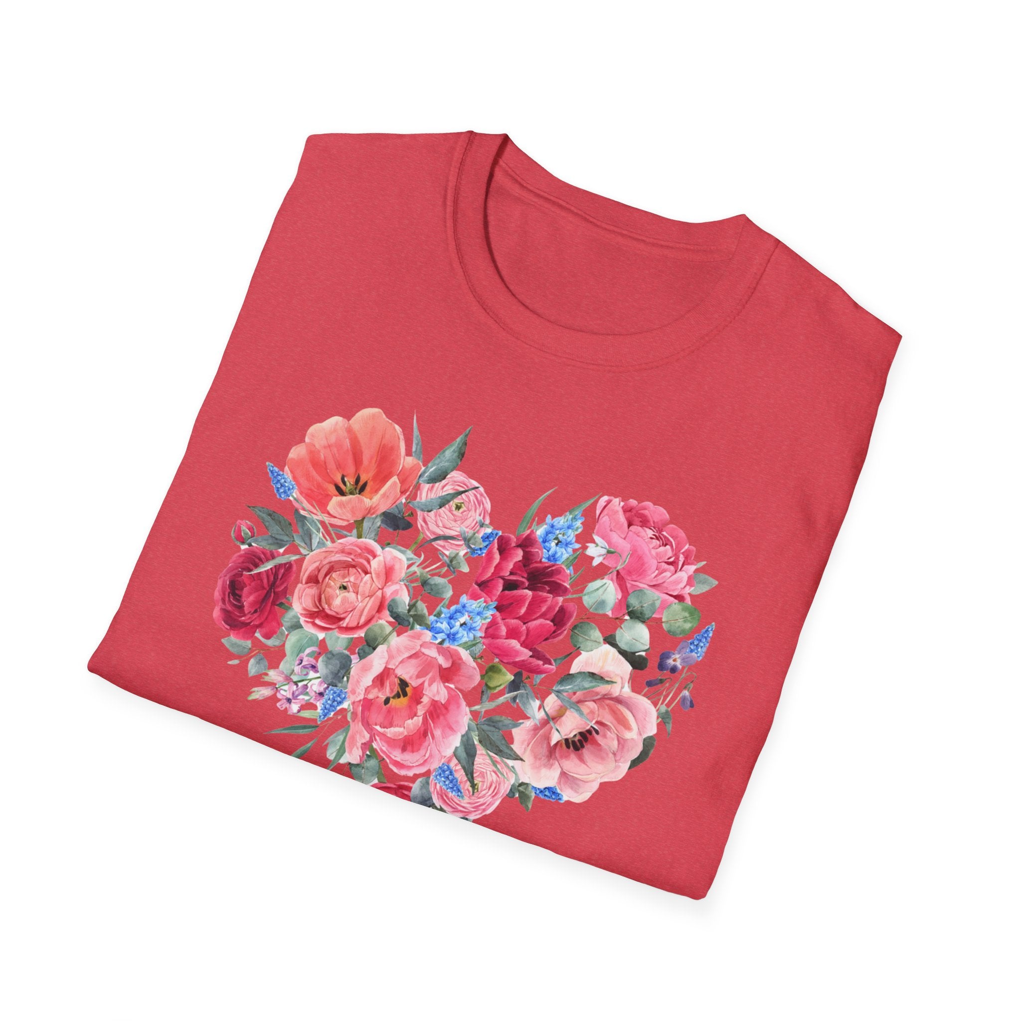 Cute Flowers Elegant Valentine's Day T-Shirt - Romantic Love Apparel, Floral Fashion, Romantic Gift