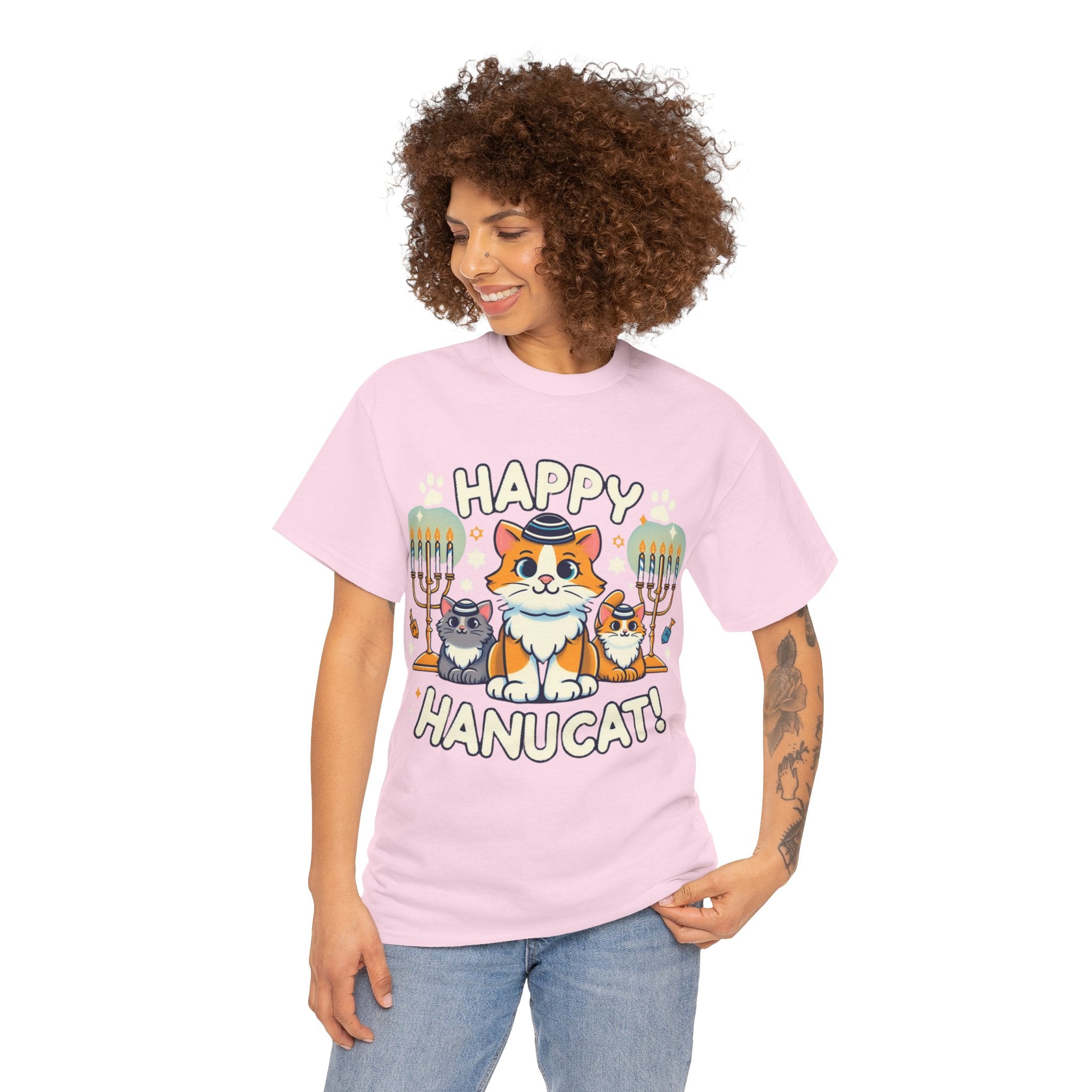 Happy Hanukcat T-Shirt: Celebrate the Festive Season with Feline Fun