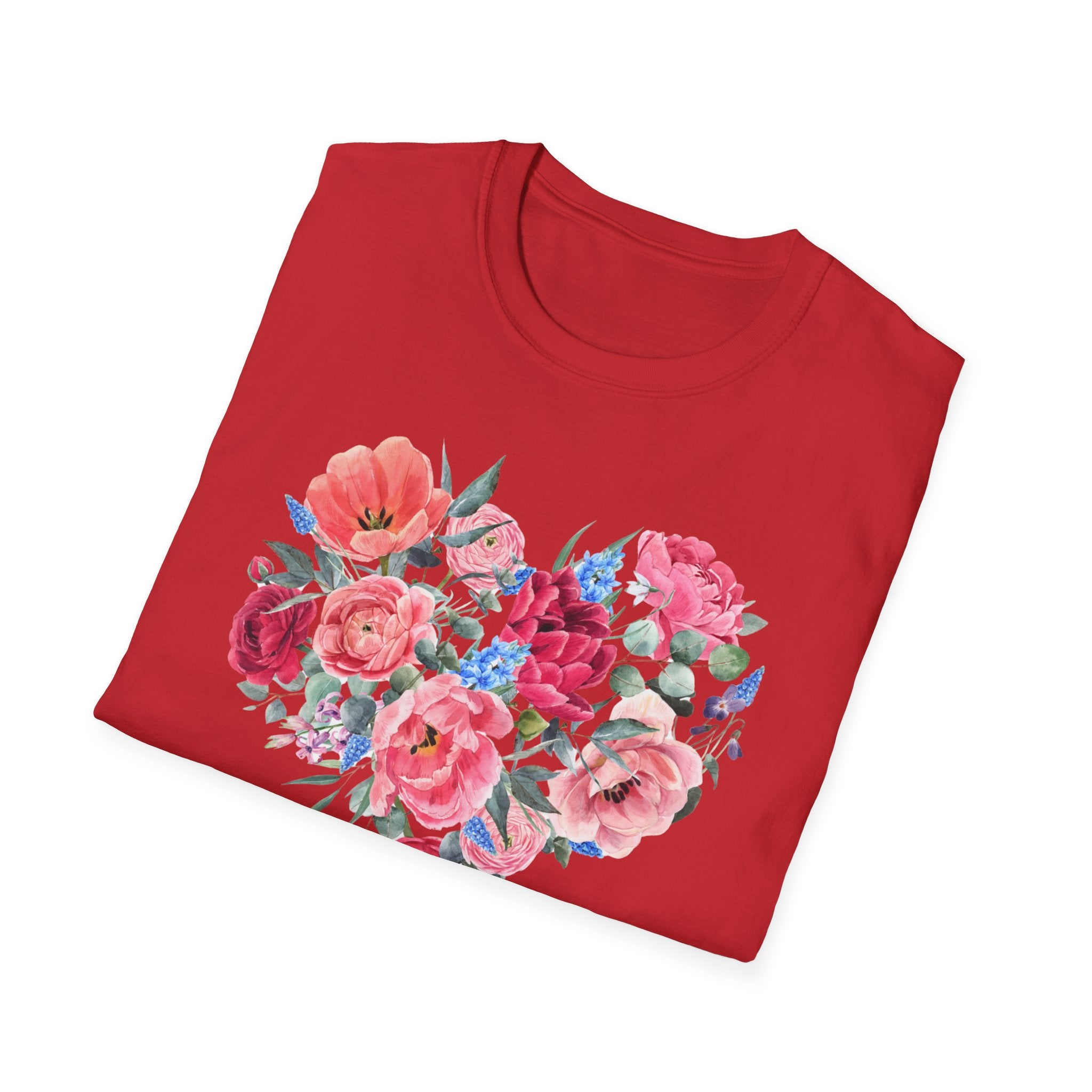 Cute Flowers Elegant Valentine's Day T-Shirt - Romantic Love Apparel, Floral Fashion, Romantic Gift