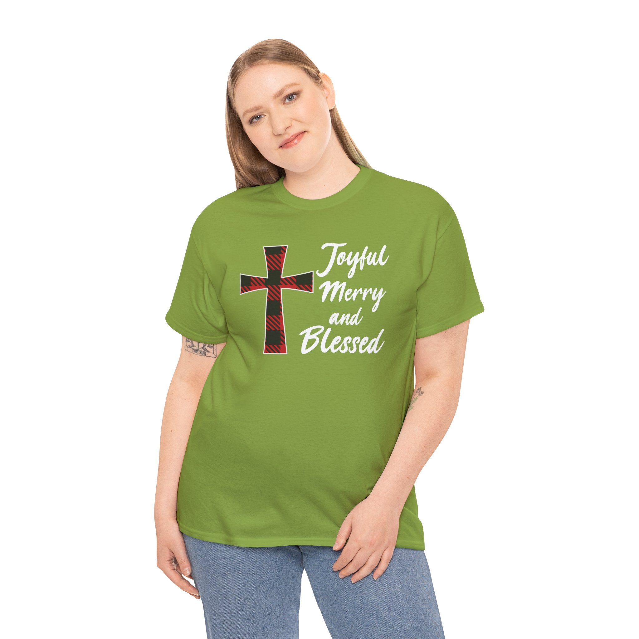 Joyful Merry and Blessed Graphic Tee - Spread Holiday Cheer