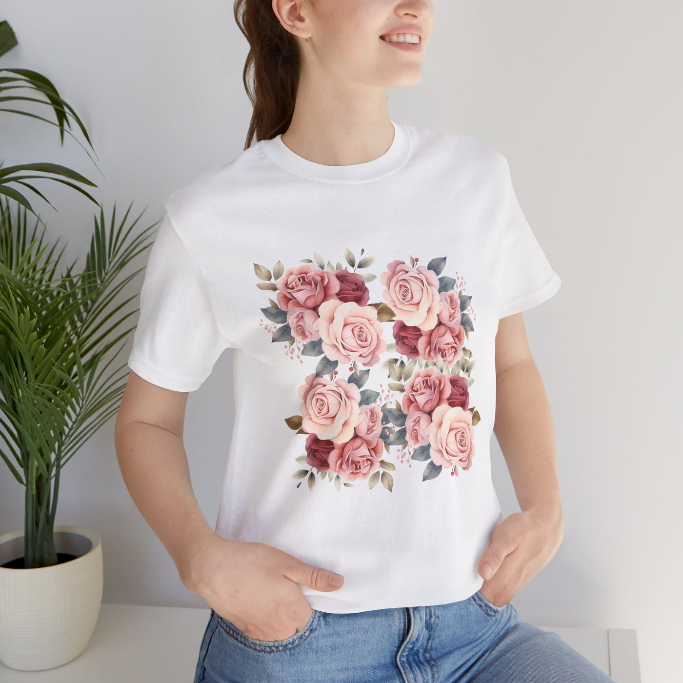 Romantic Floral Flower Valentine's Day T-Shirt - Cute & Feminine Design"