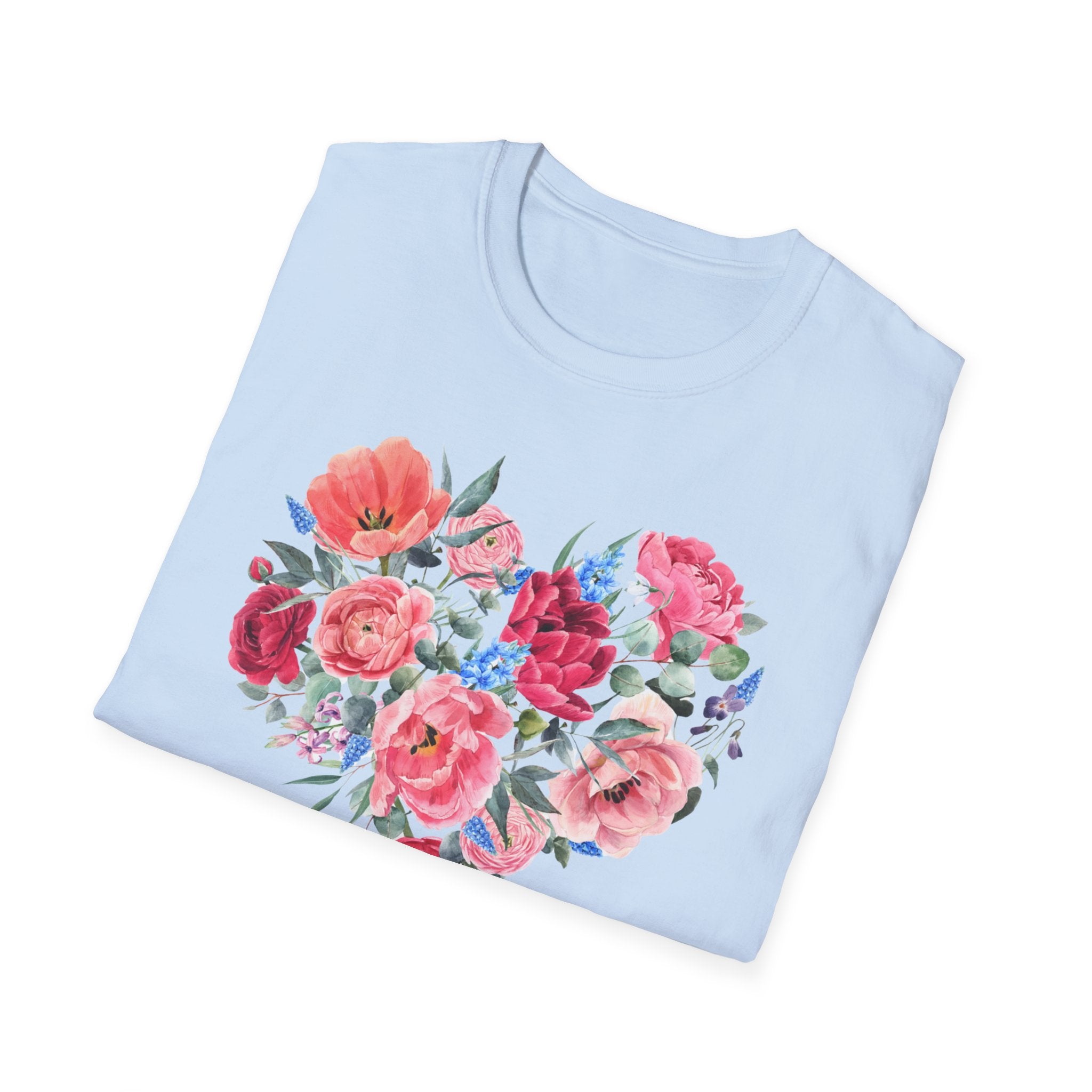 Cute Flowers Elegant Valentine's Day T-Shirt - Romantic Love Apparel, Floral Fashion, Romantic Gift