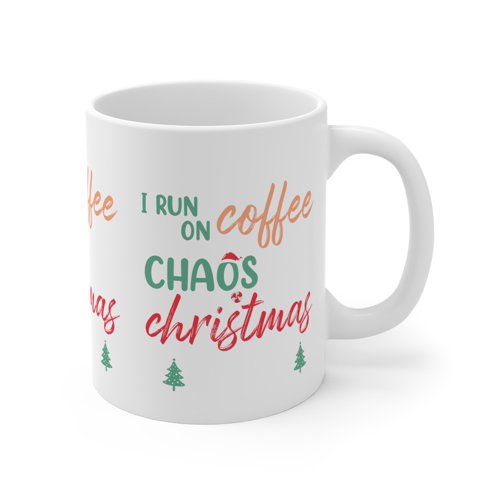 I Run on Coffee & Chaos' Christmas Mug - Holiday Cheer Edition