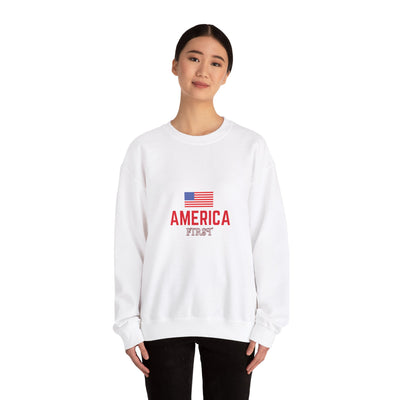 America First" Sweatshirt - Patriotic Apparel for Proud Americans