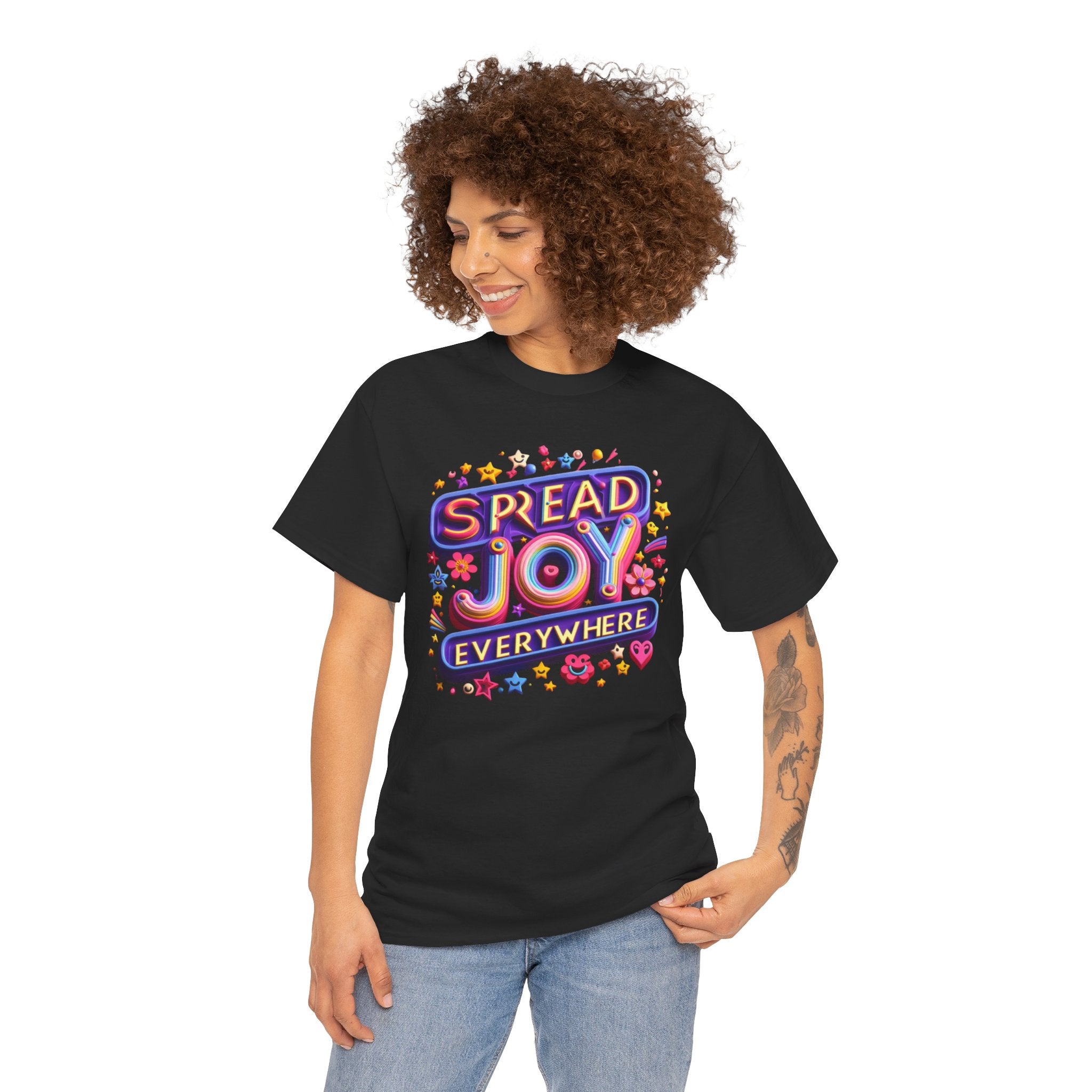 Radiate Joy Everywhere Graphic T-Shirt: Share Positivity in Style