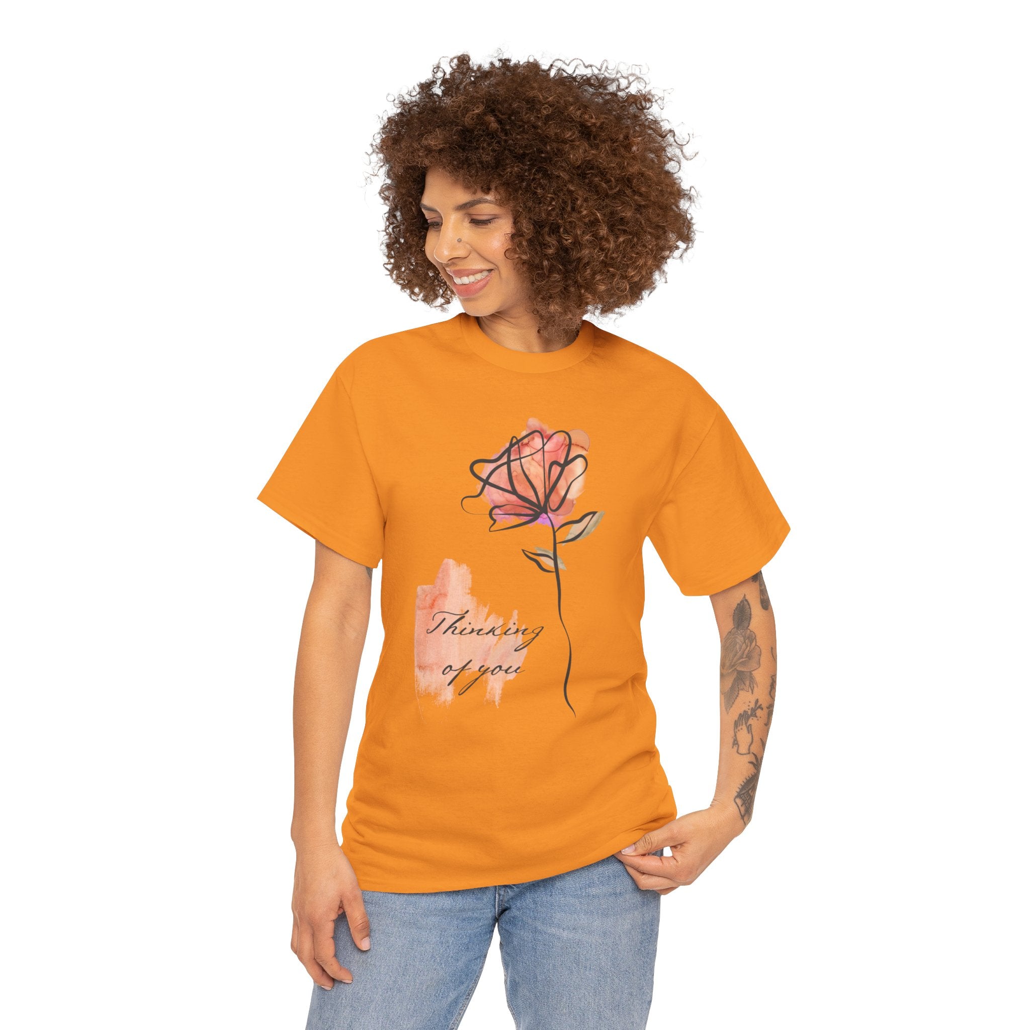 Blossoming Emotions: Thinking of You Flower T-Shirt - Expressive Floral Tee for Every Occasion, Floral Fashion