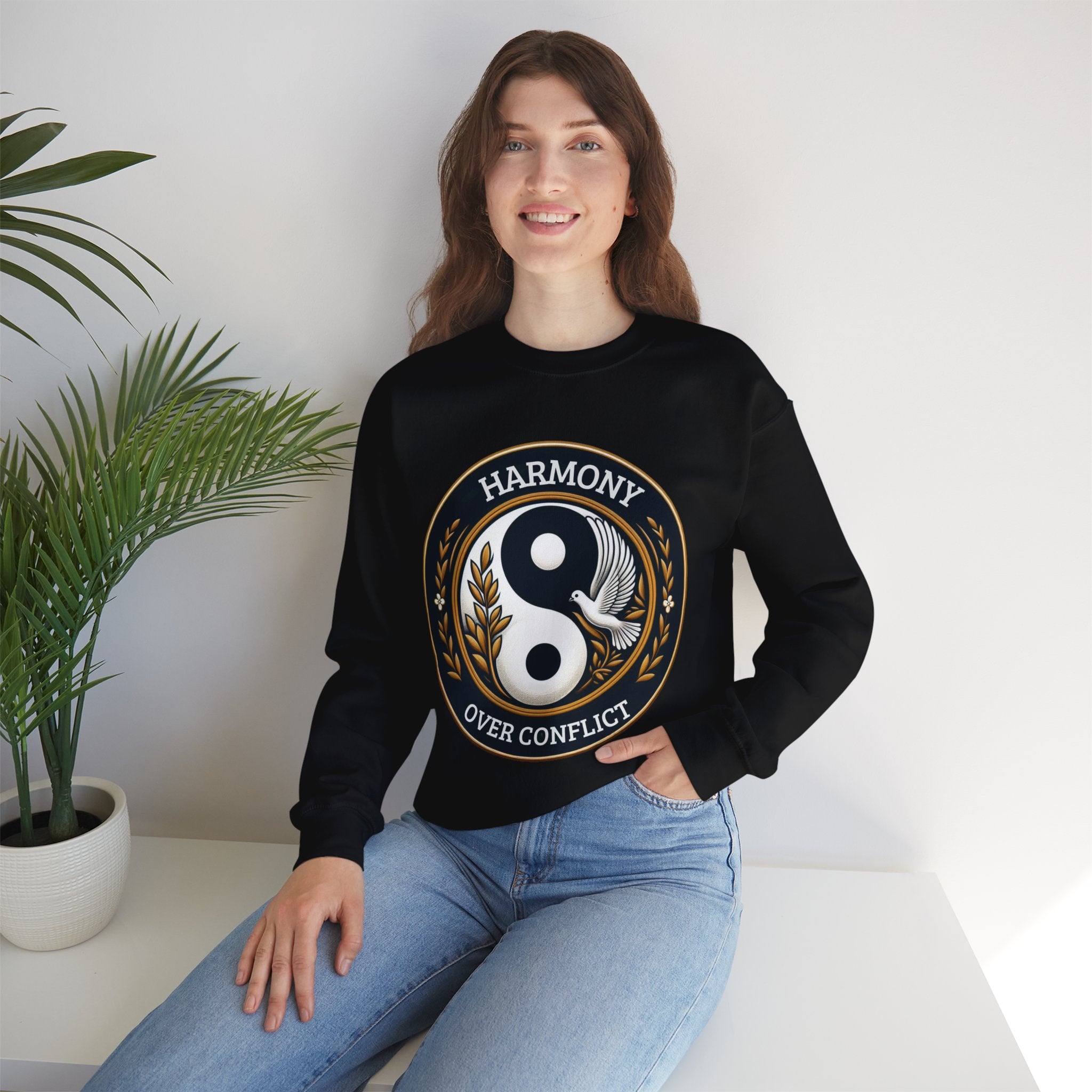 Harmony Over Conflict Sweatshirt: Embrace Peaceful Vibes in Style