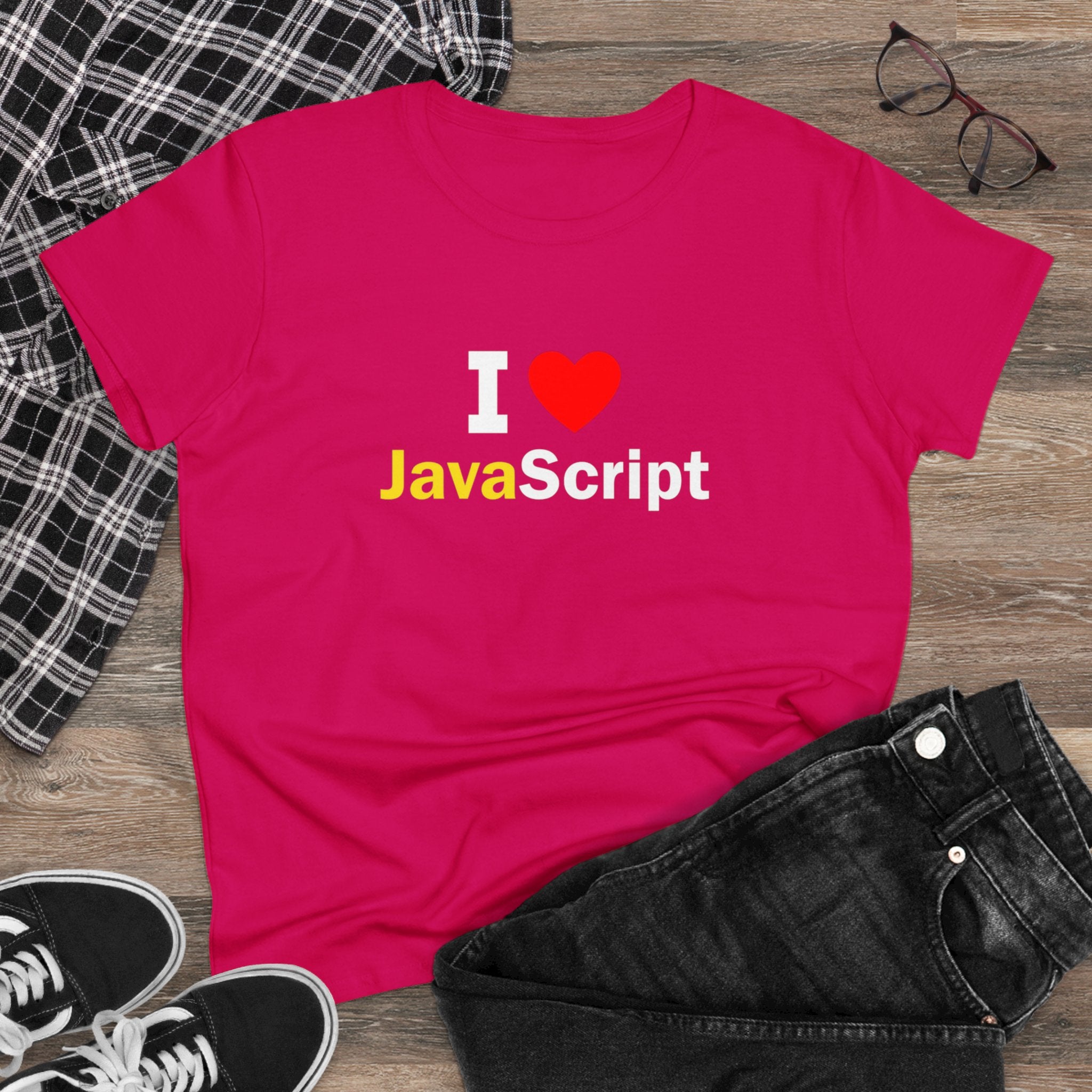 I love Java Script T shirt: JavaScript Lover' Graphic Tee - Trendy Programmer Shirt