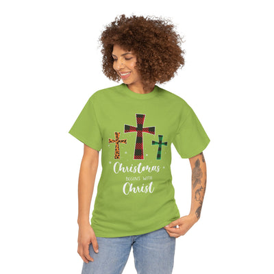 Christmas Begins with Christ Tee: Spread Holiday Cheer