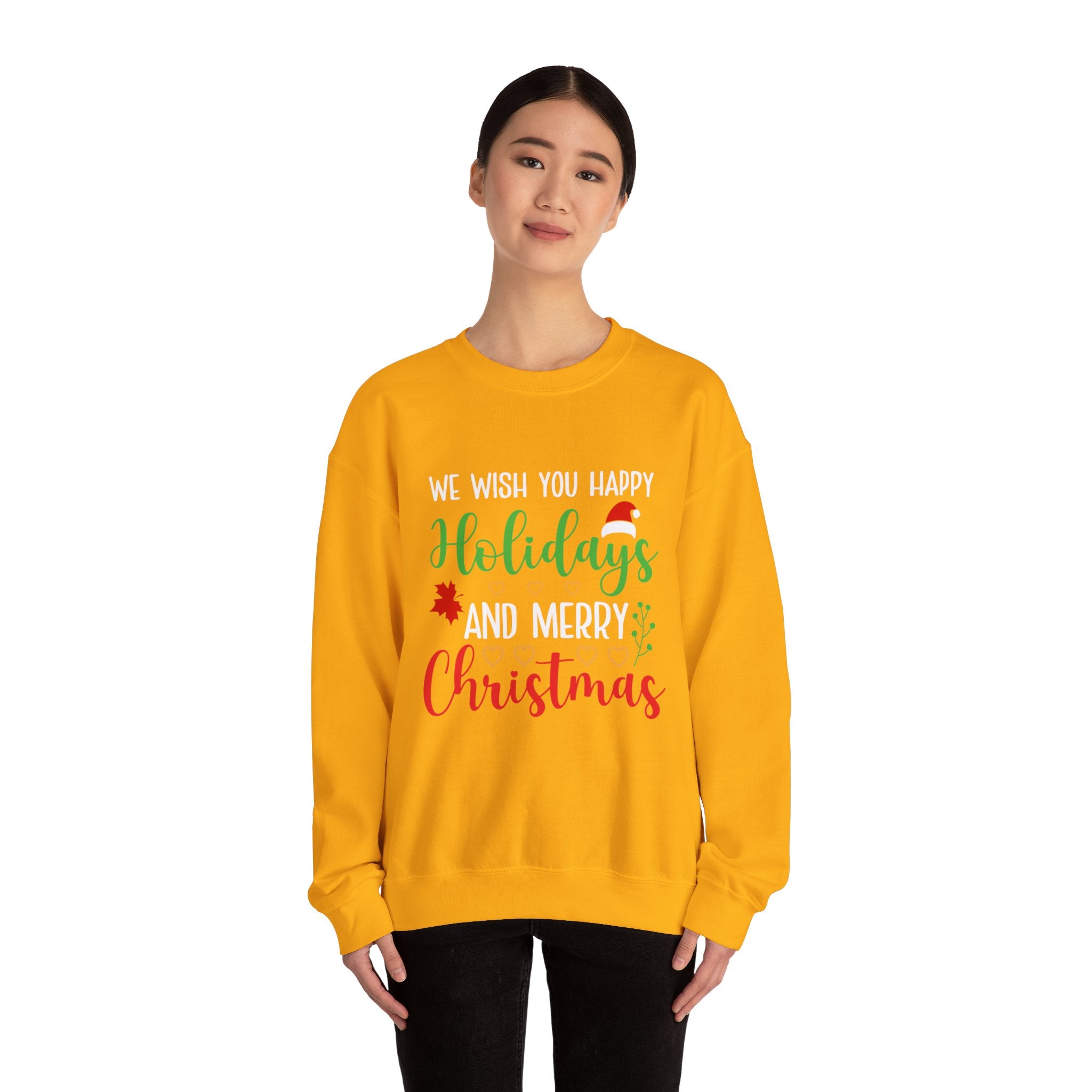 Happy Holidays & Merry Christmas Sweatshirt | Cozy Festive Cheers