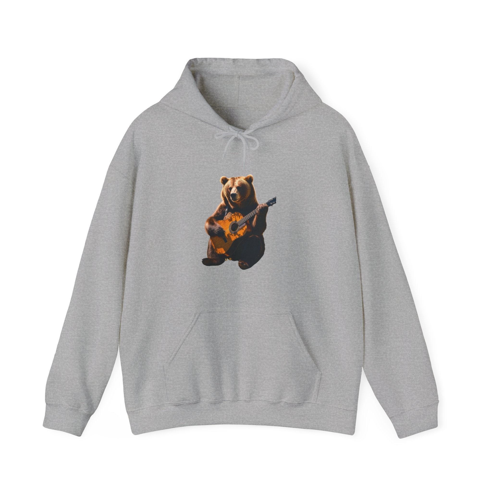 Premium Bear Playing Guitar Hoodie for Music Lovers, Bear Hoodie, Guitar Apparel