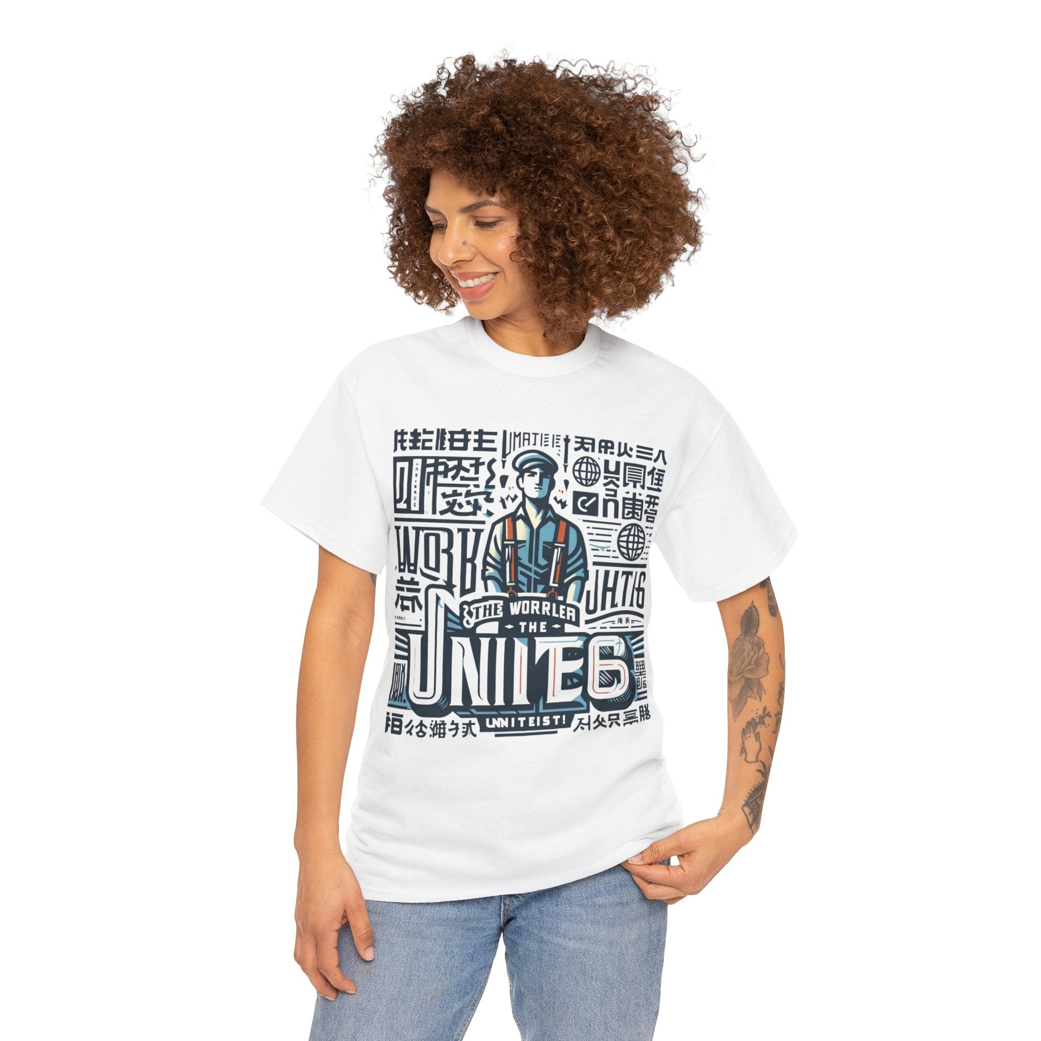 Workers of the World, Unite" Multilingual T-shirt | Solidarity Tee in Multiple Languages