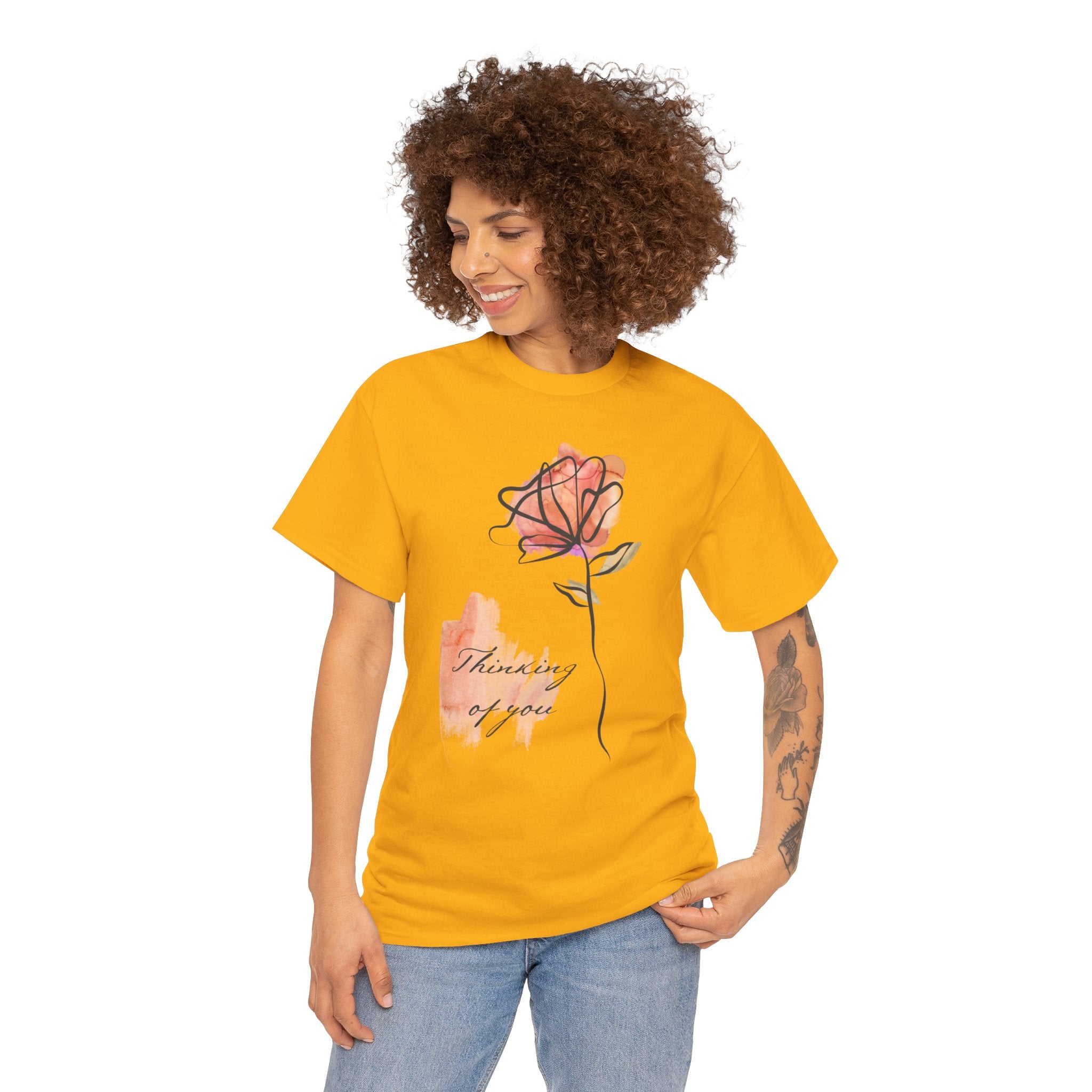 Blossoming Emotions: Thinking of You Flower T-Shirt - Expressive Floral Tee for Every Occasion, Floral Fashion