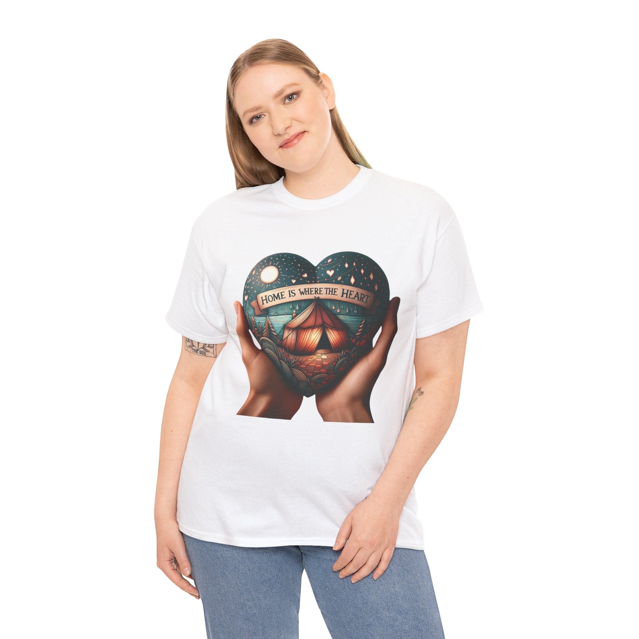 Heartfelt Home: Premium 'Home is Where the Heart Is' T-Shirt