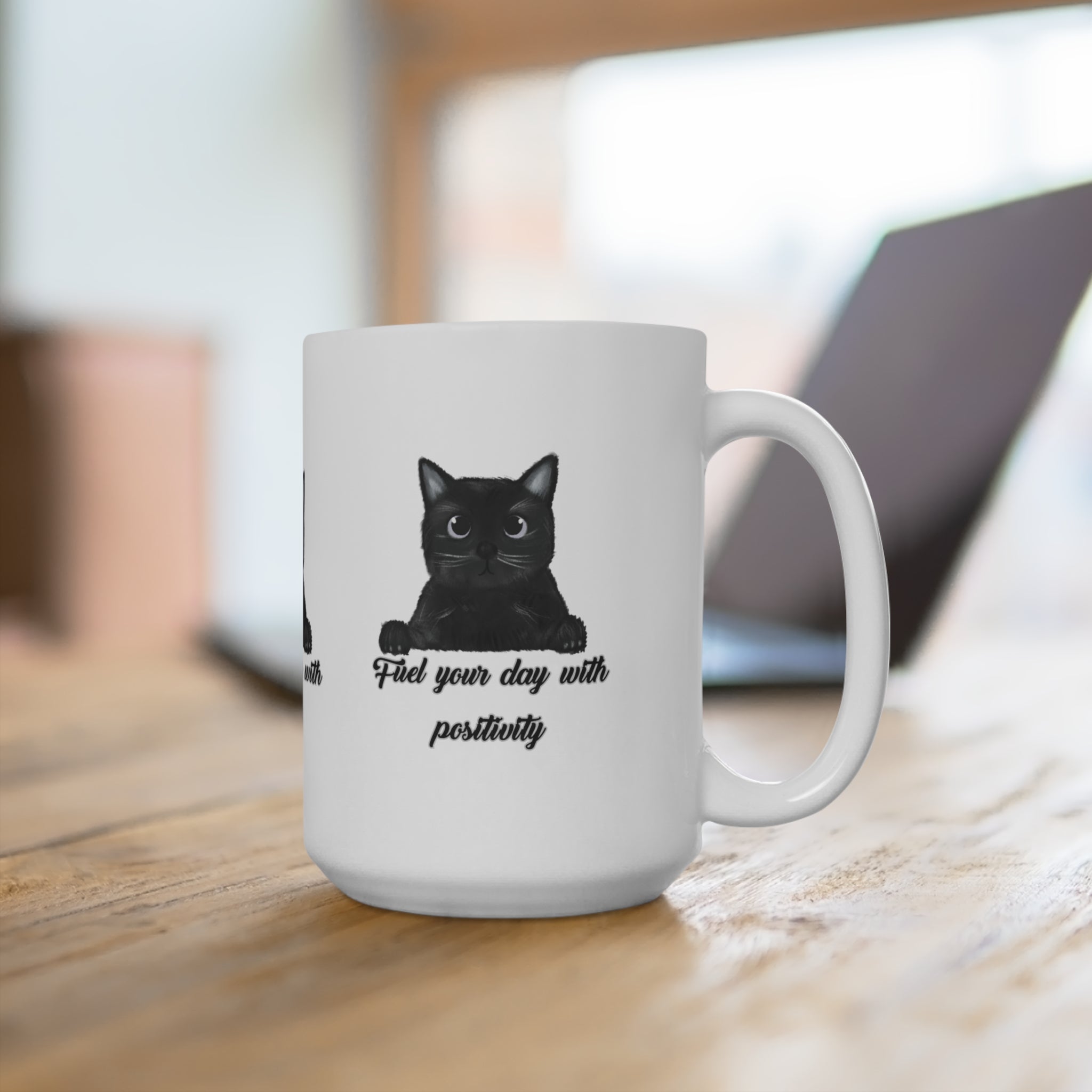 Fuel Your Day with Positivity Mug - Inspirational Coffee Cup for a Boost of Motivation and Happiness