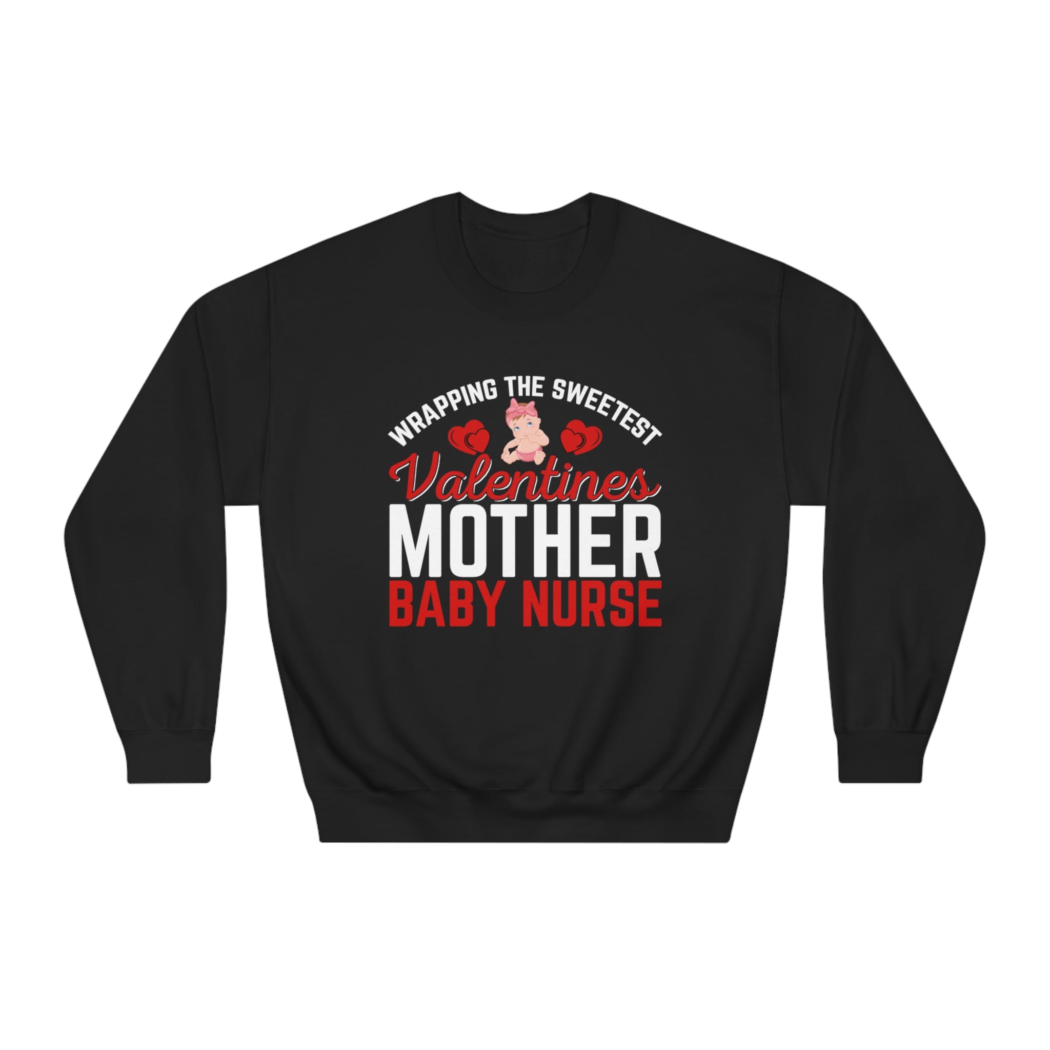 Wrapping the Sweetest Valentine Mother Baby Nurse Sweatshirt - Perfect Gift for Moms and Nurses - Cozy, Stylish, and Heartwarming