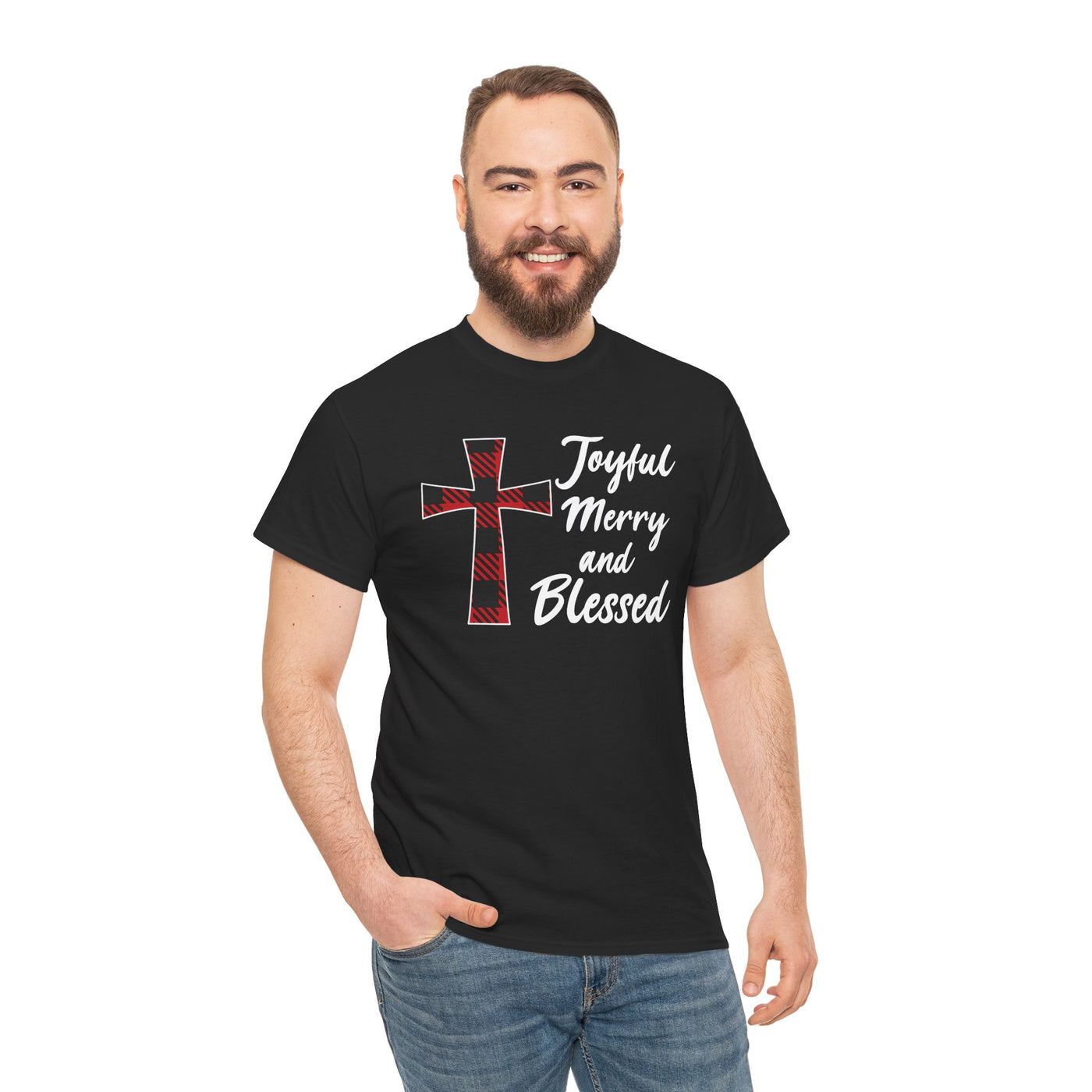 Joyful Merry and Blessed Graphic Tee - Spread Holiday Cheer