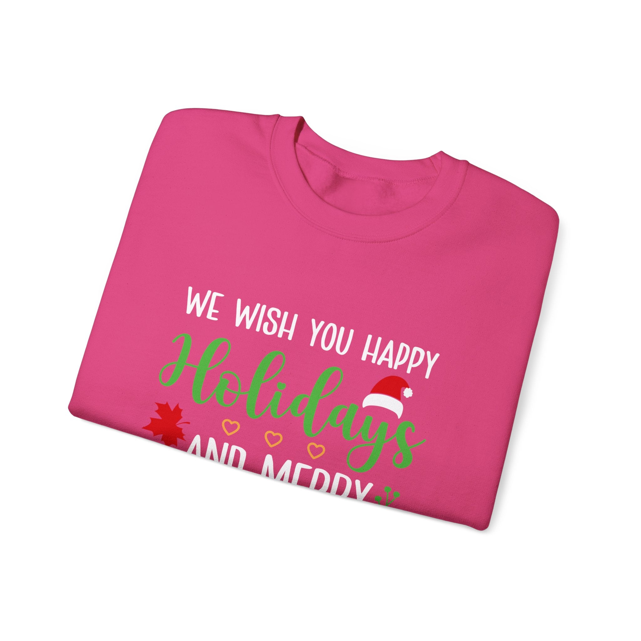 Happy Holidays & Merry Christmas Sweatshirt | Cozy Festive Cheers