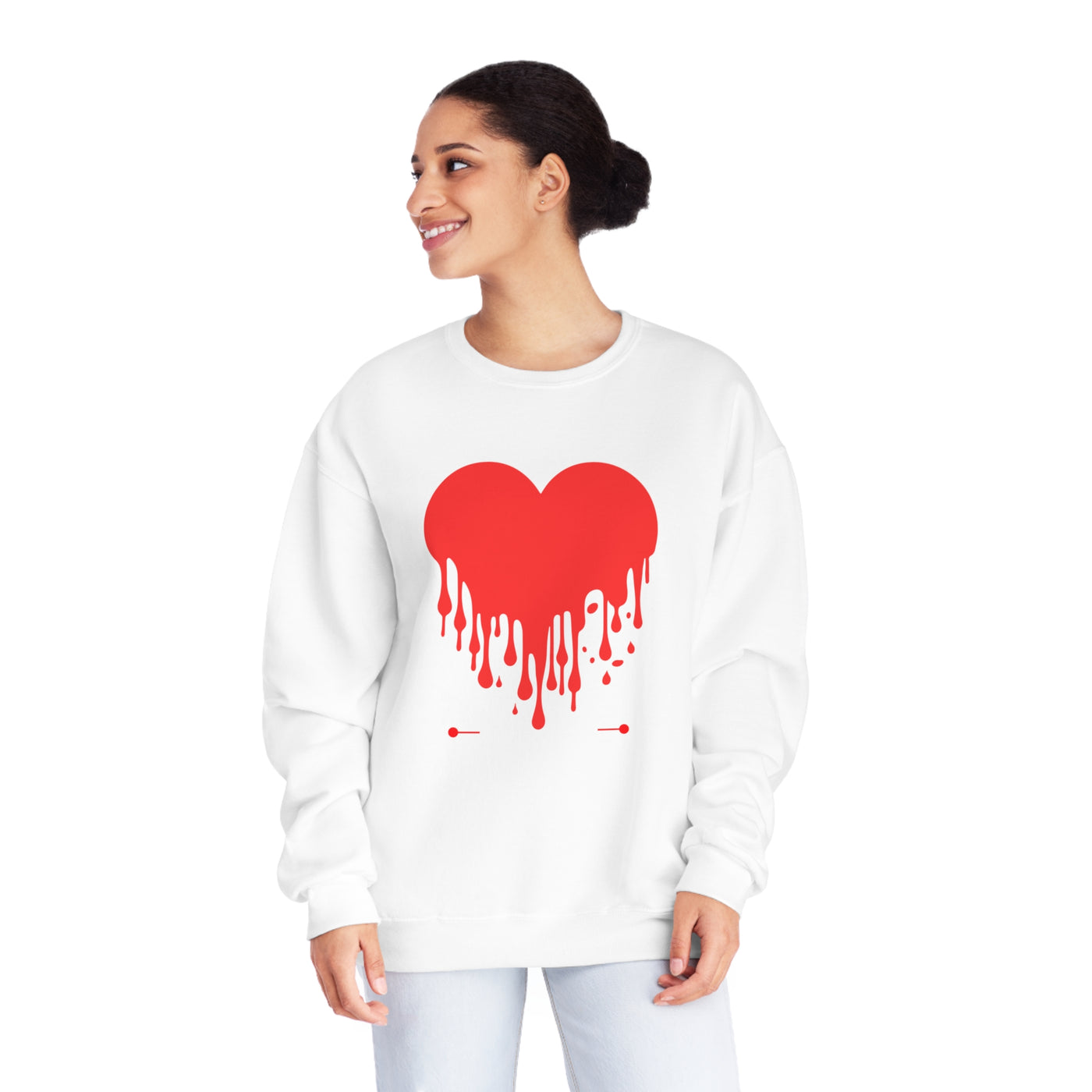 Bleeding Love Sweatshirt for Valentine's Day - Cozy Crewneck with Heart Design