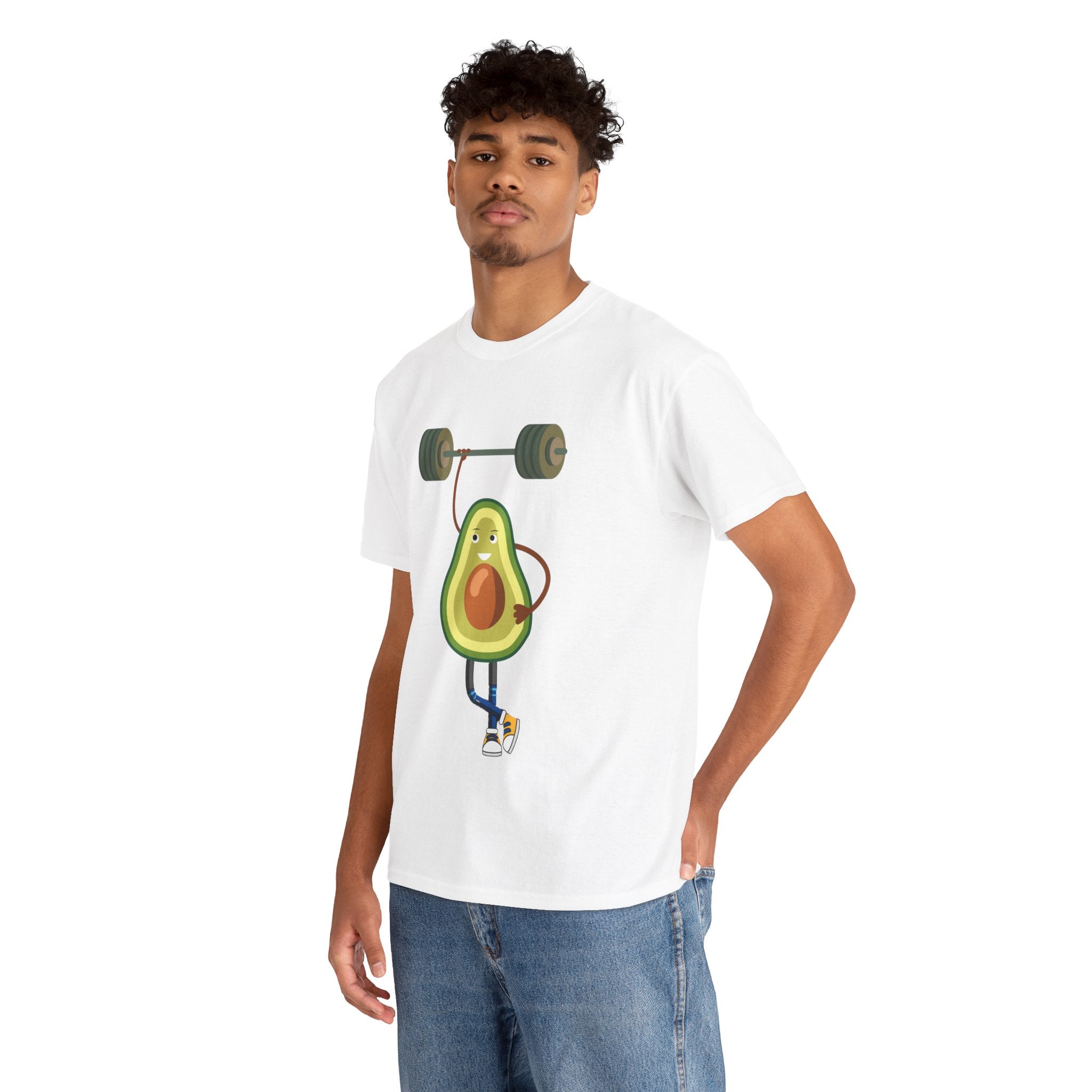 Funny Avocado Workout Tee - Cute Avocado Lifting Weights Shirt