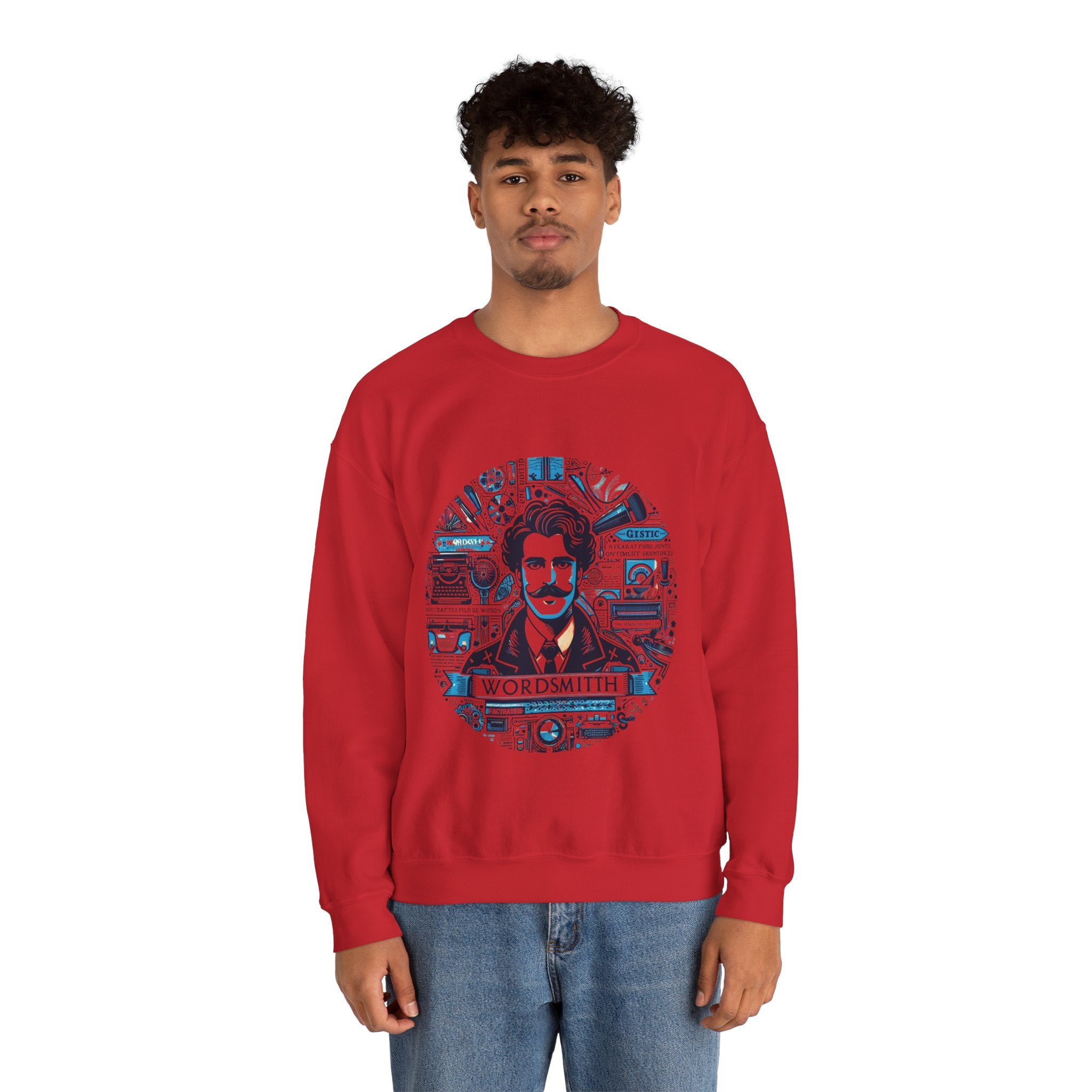 Wordsmith Background Sweatshirt: Embrace Literary Style with Cozy Comfort