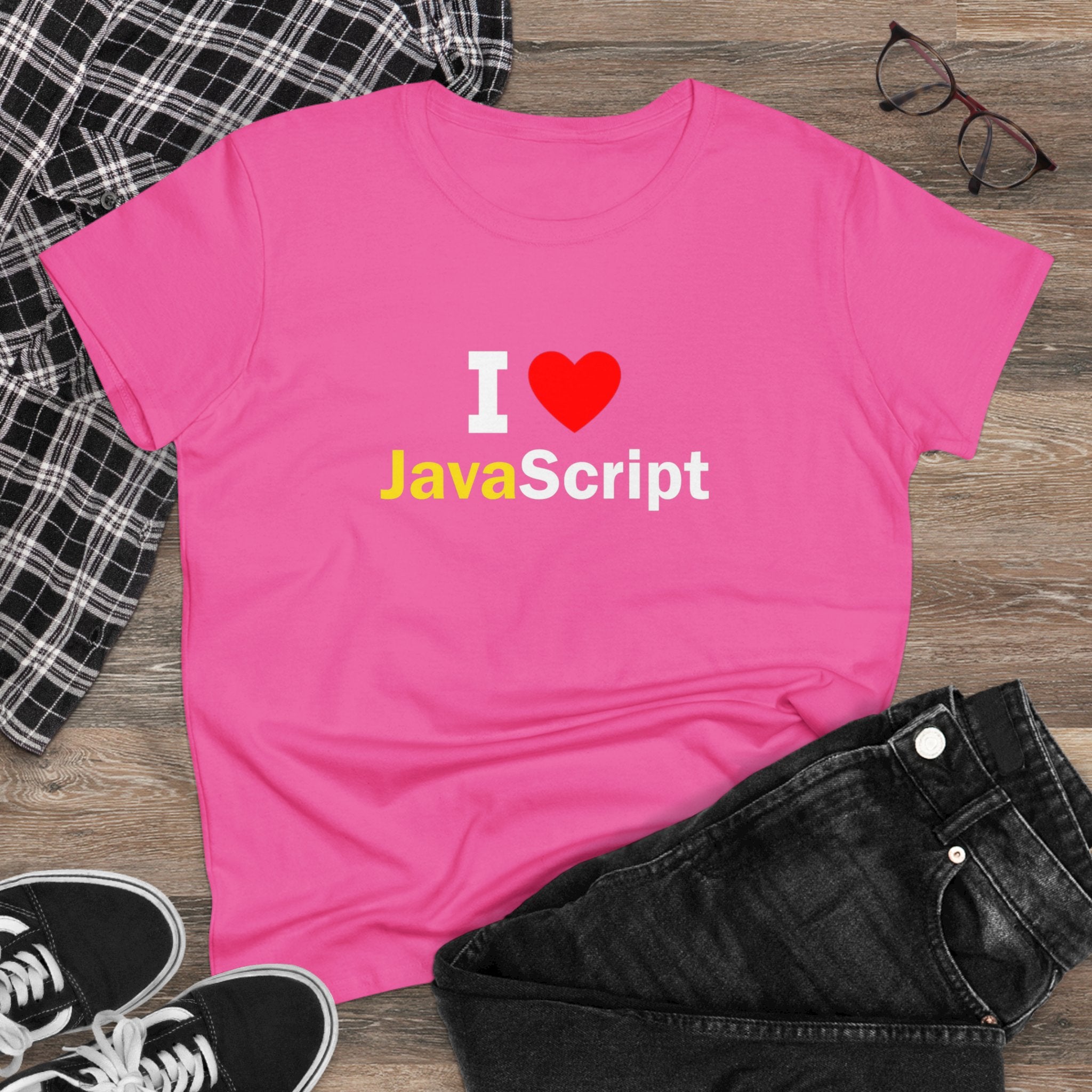 I love Java Script T shirt: JavaScript Lover' Graphic Tee - Trendy Programmer Shirt