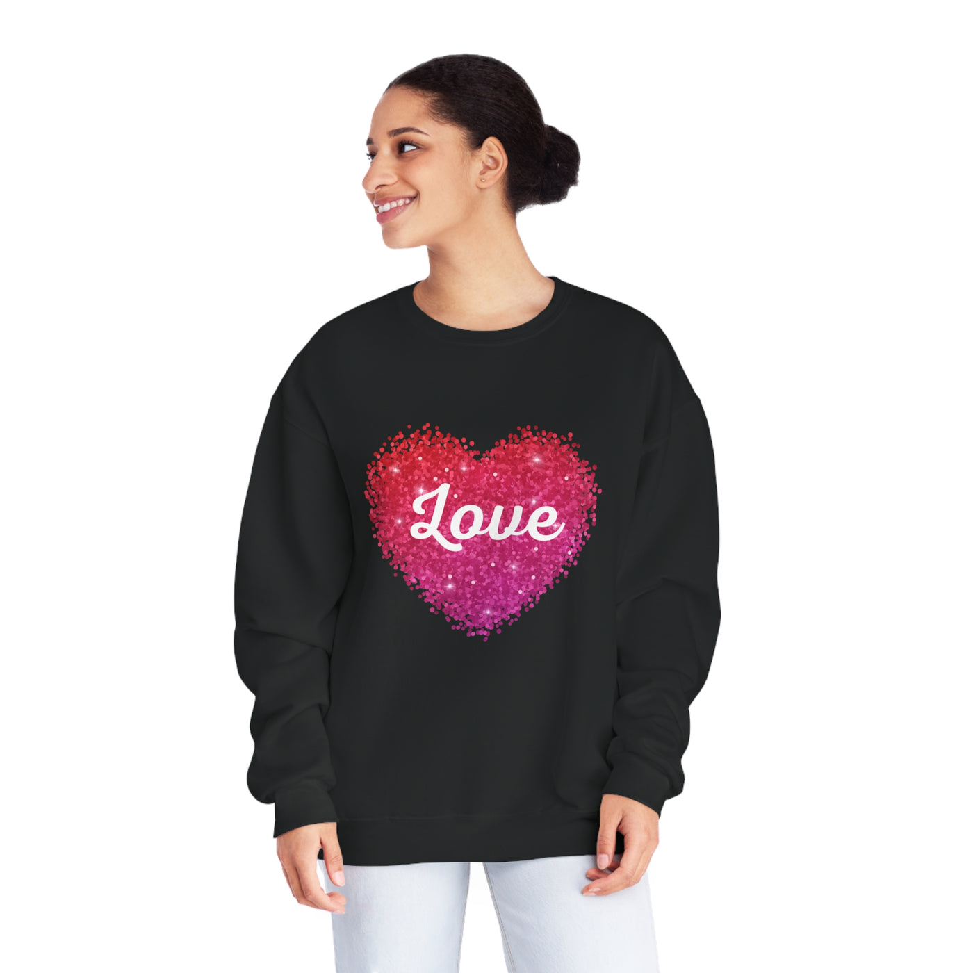 Love Valentine Sweatshirt - Cozy Crewneck with Heart Graphic, Perfect for Couples & Galentines