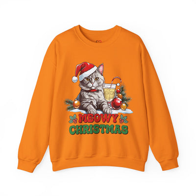 Meowy Christmas Sweatshirt: Festive Feline Holiday Apparel