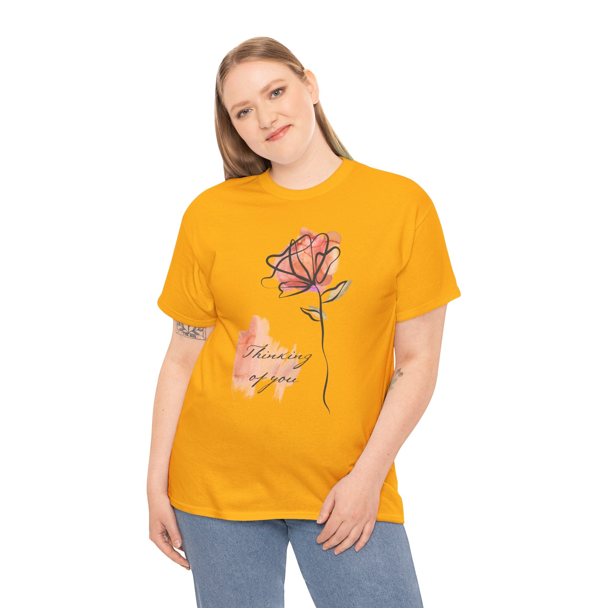 Blossoming Emotions: Thinking of You Flower T-Shirt - Expressive Floral Tee for Every Occasion, Floral Fashion