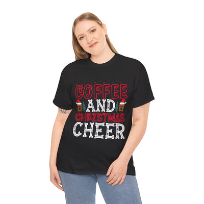 Coffee and Christmas Cheer Tee: Festive Holiday Shirt"