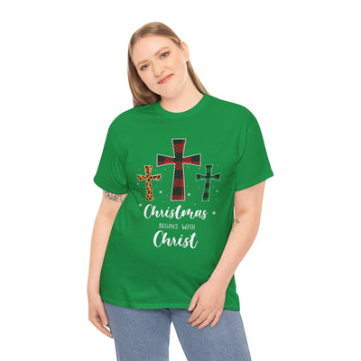 Christmas Begins with Christ Tee: Spread Holiday Cheer