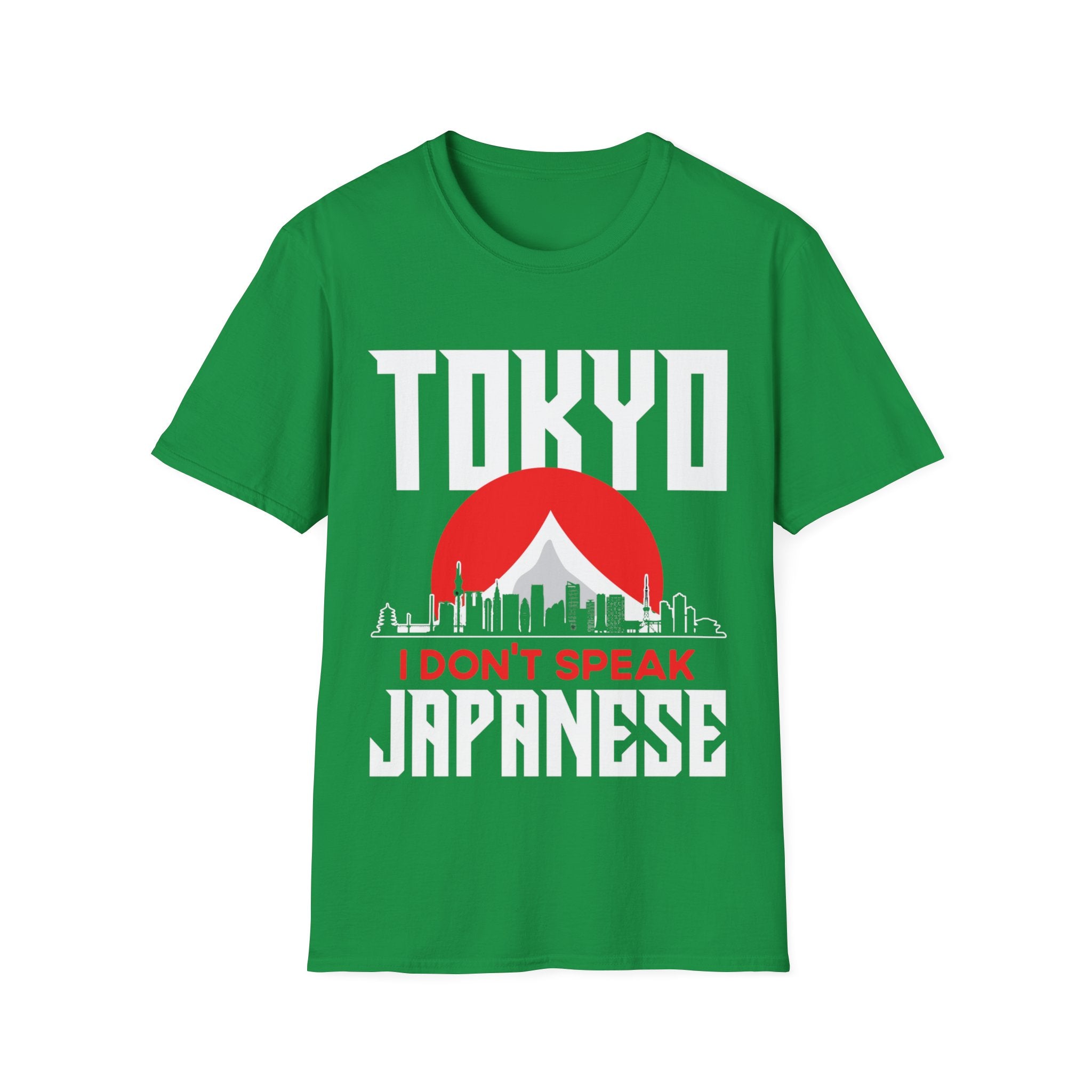 Tokyo Cityscape 'I Don't Speak Japanese' Graphic Tee - Trendy Urban Japan Travel Shirt