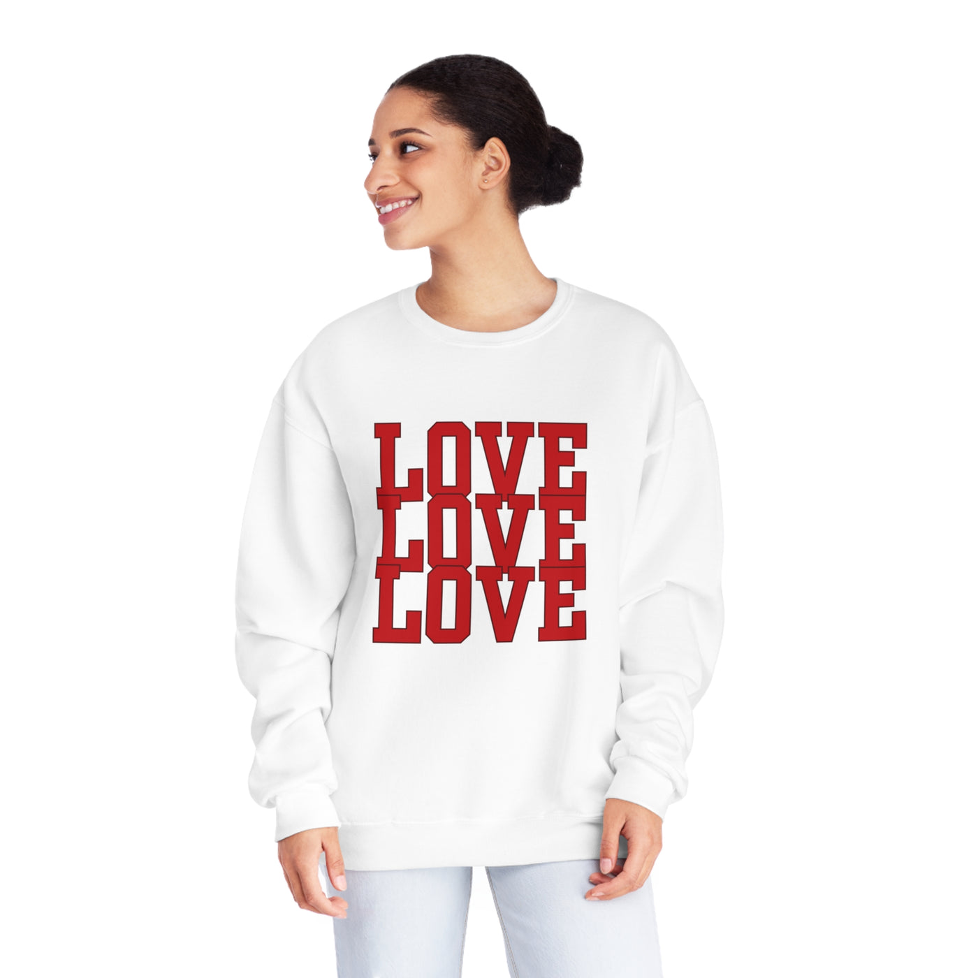 Love Valentine Sweatshirt - Cozy Crewneck with Heart Graphic, Perfect for Couples