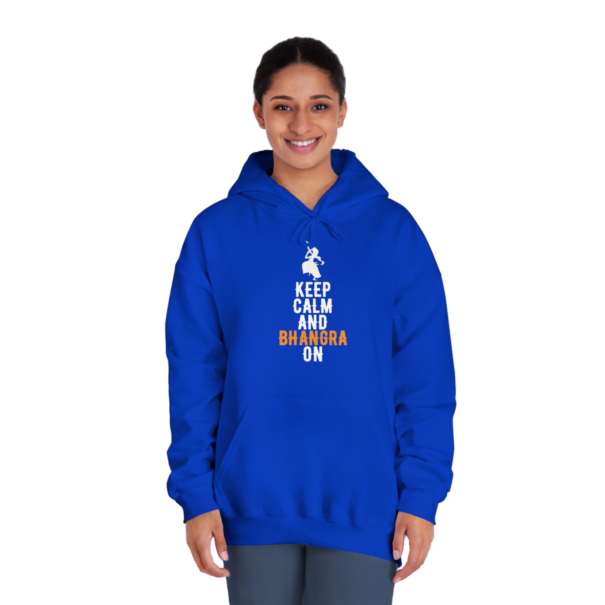 Keep Calm and Bhangra On Hoodie - Trendy Ethnic Dance Apparel for Ultimate Comfort and Style