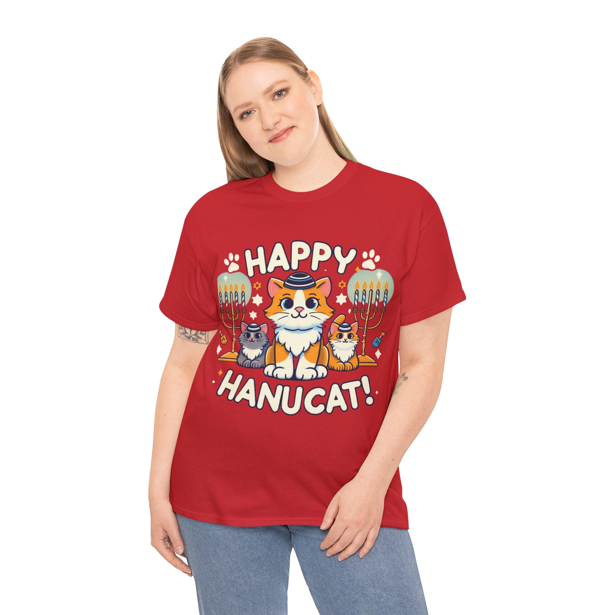 Happy Hanukcat T-Shirt: Celebrate the Festive Season with Feline Fun