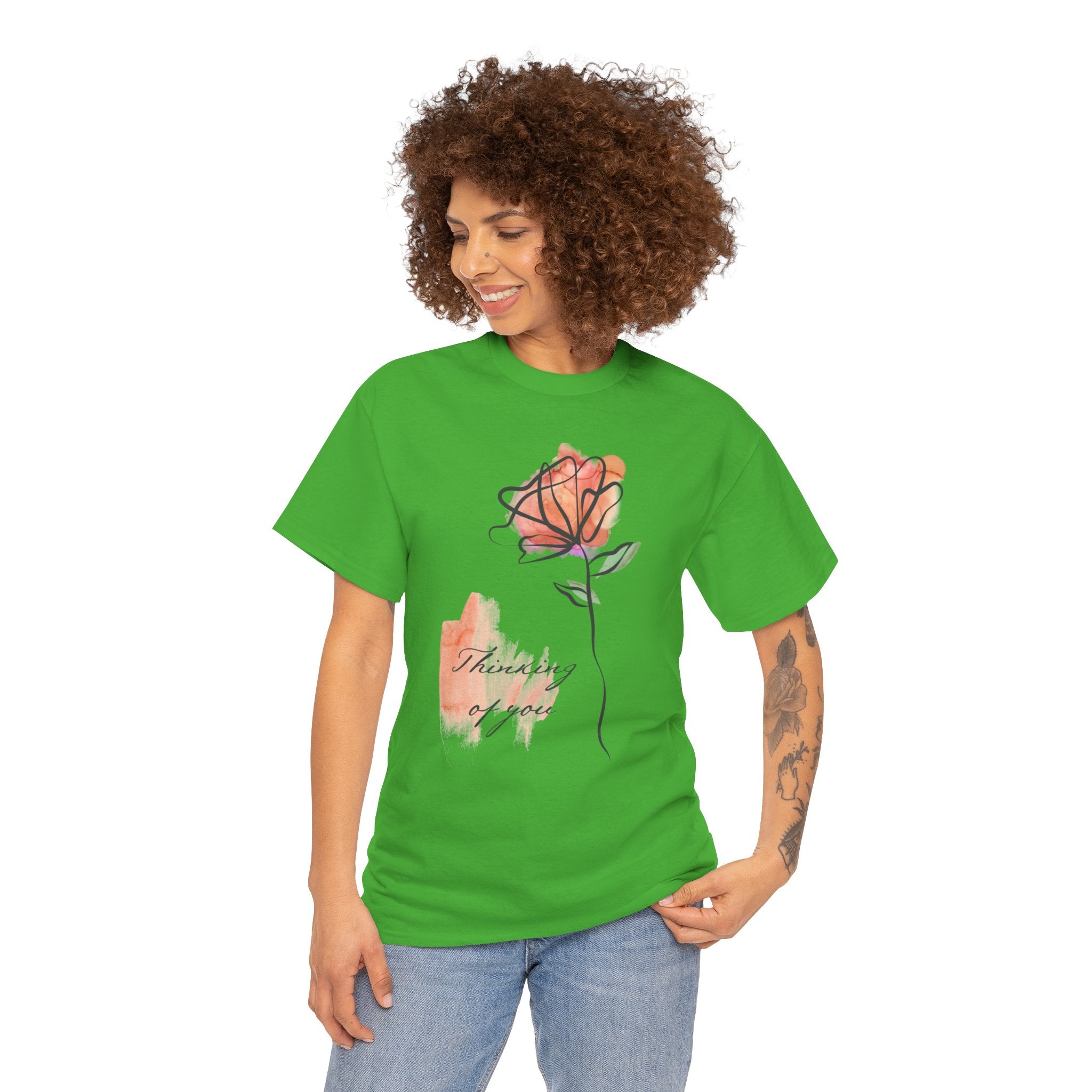 Blossoming Emotions: Thinking of You Flower T-Shirt - Expressive Floral Tee for Every Occasion, Floral Fashion