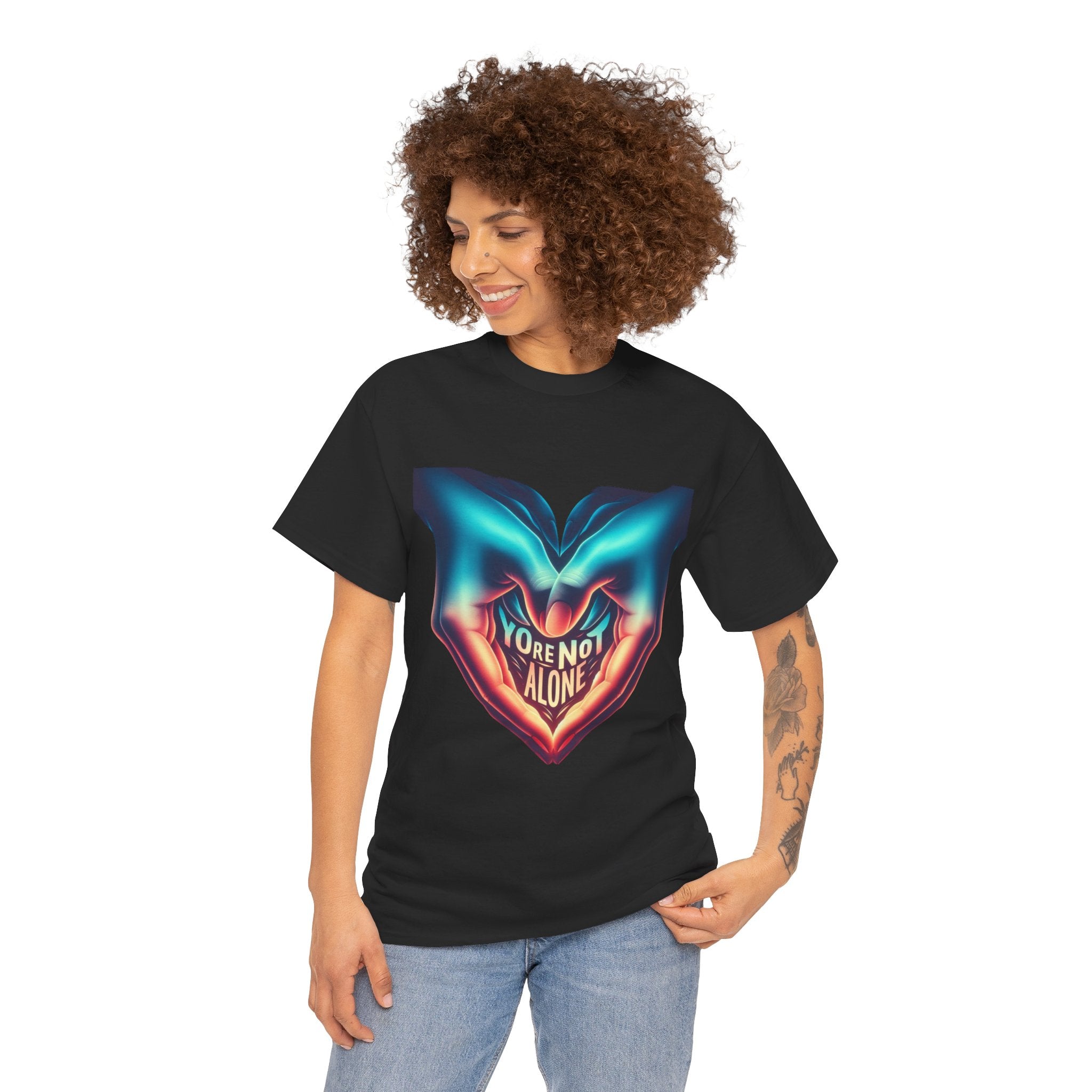 You Are Not Alone Comfort Tee: Empowering Supportive Graphic T-Shirt