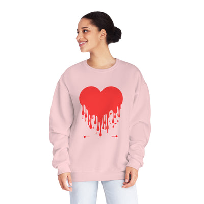 Bleeding Love Sweatshirt for Valentine's Day - Cozy Crewneck with Heart Design