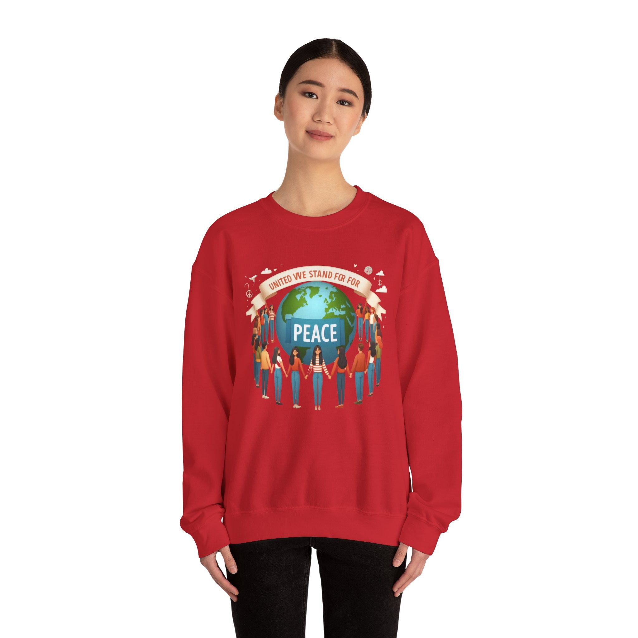 United We Stand for Peace Sweatshirt - Empowerment Apparel for Unity and Harmony