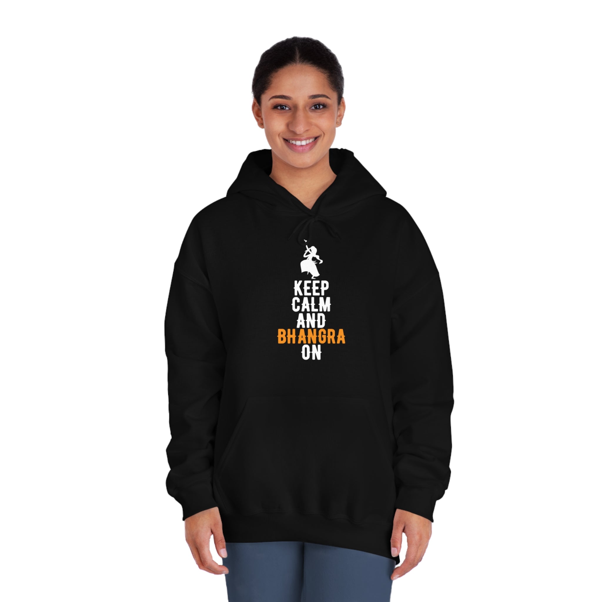 Keep Calm and Bhangra On Hoodie - Trendy Ethnic Dance Apparel for Ultimate Comfort and Style