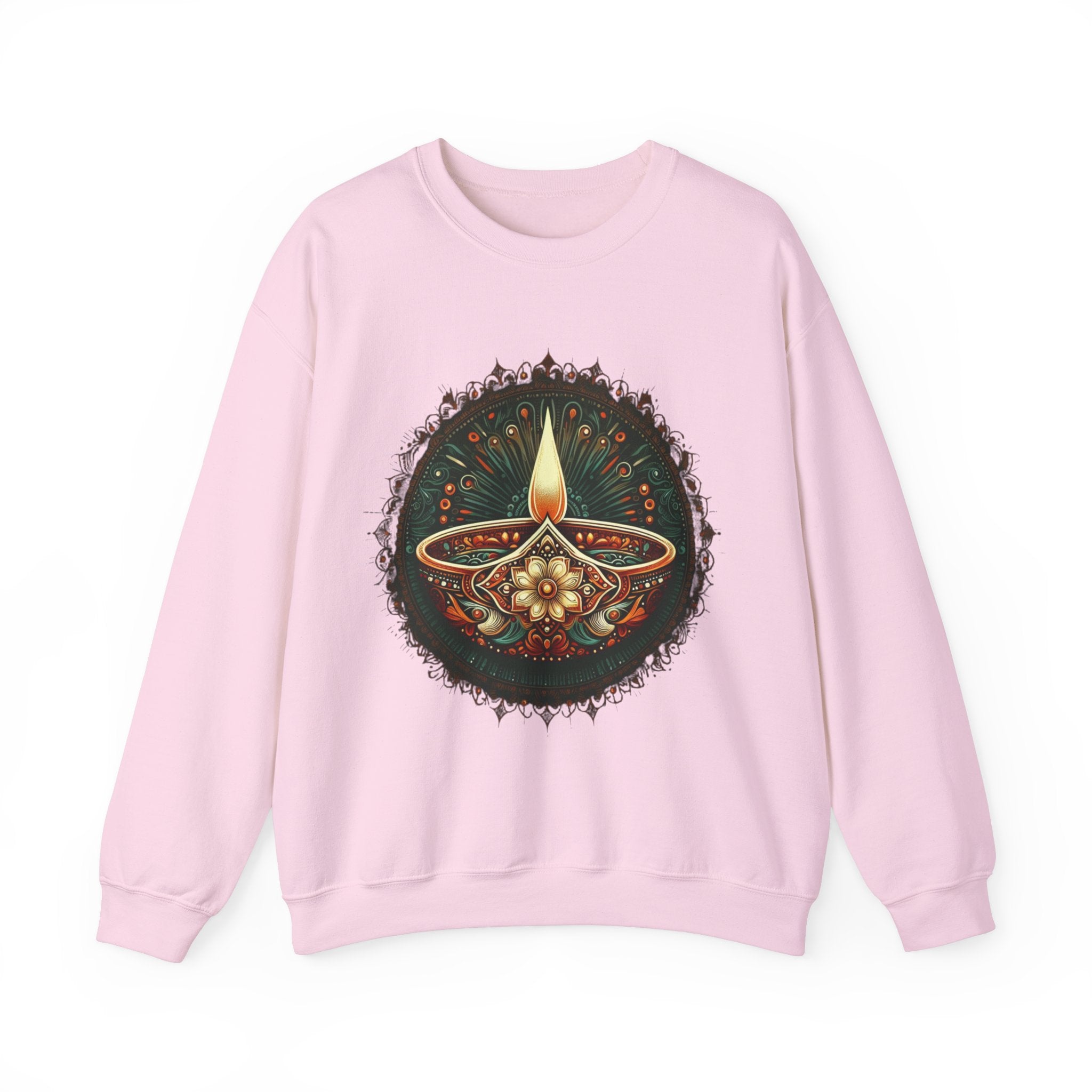 Ethnic Elegance: Traditional Indian Oil Lamp Sweatshirt