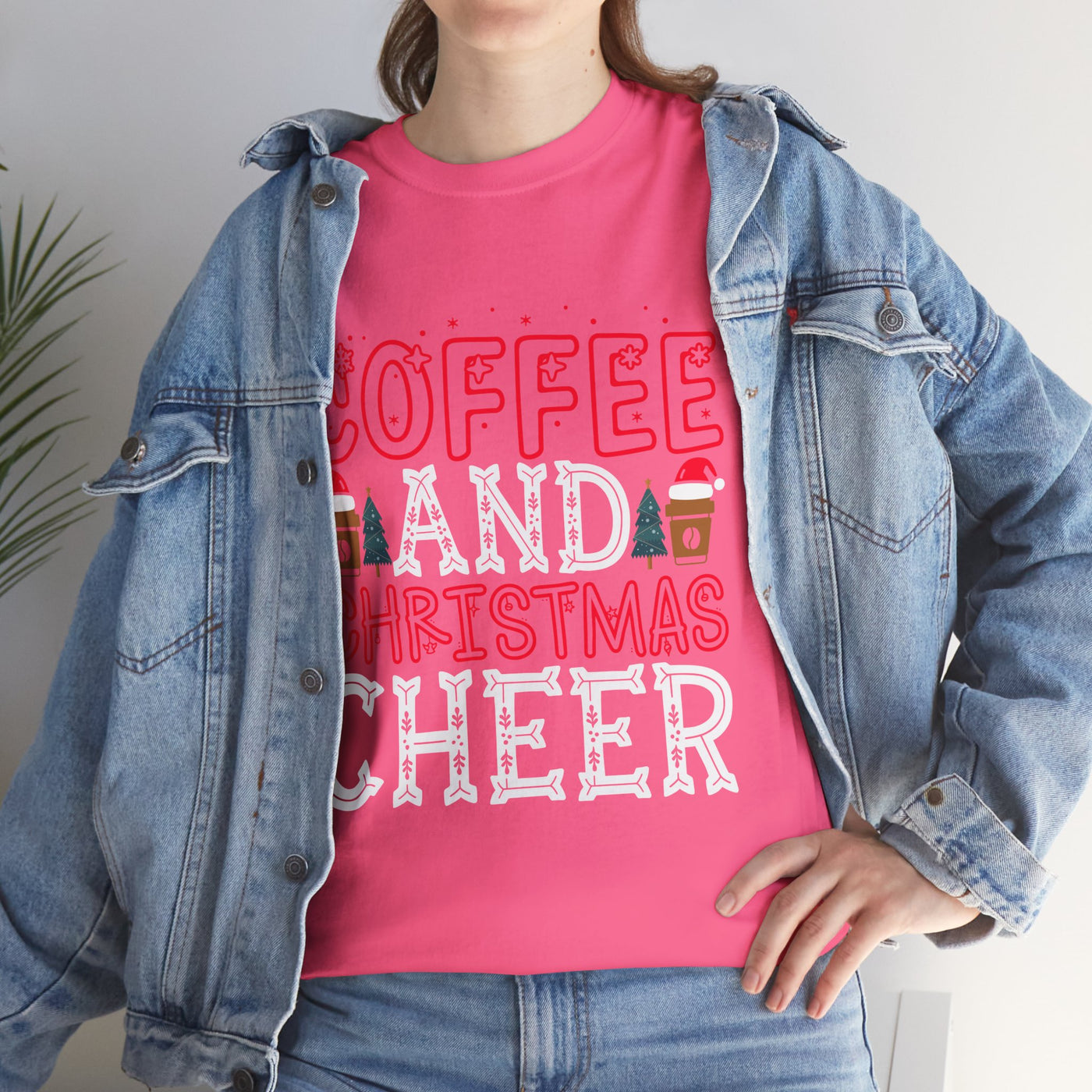 Coffee and Christmas Cheer Tee: Festive Holiday Shirt"