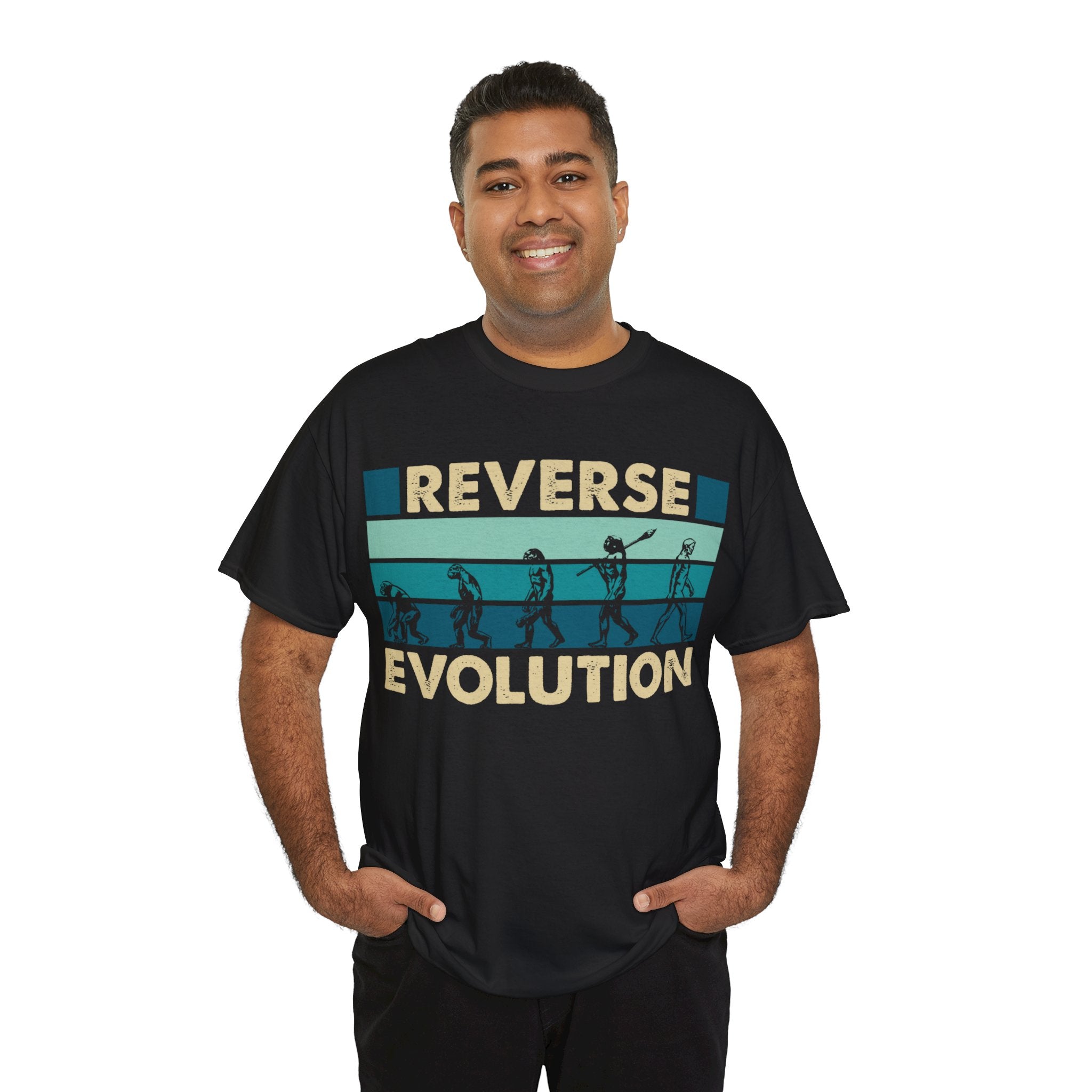 Vintage Retro Evolution Reverse Unisex T-Shirt - Unique Graphic Tee for Science Lovers