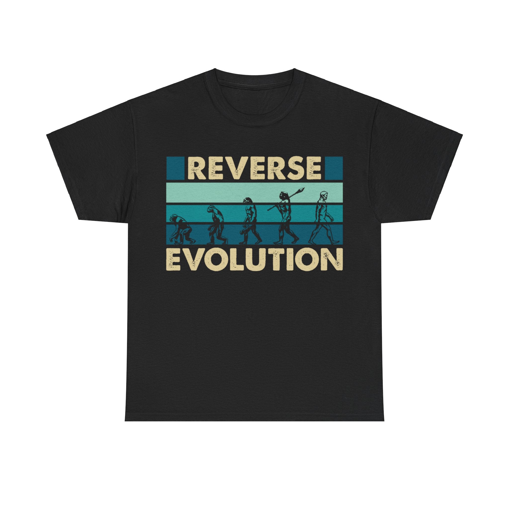 Vintage Retro Evolution Reverse Unisex T-Shirt - Unique Graphic Tee for Science Lovers